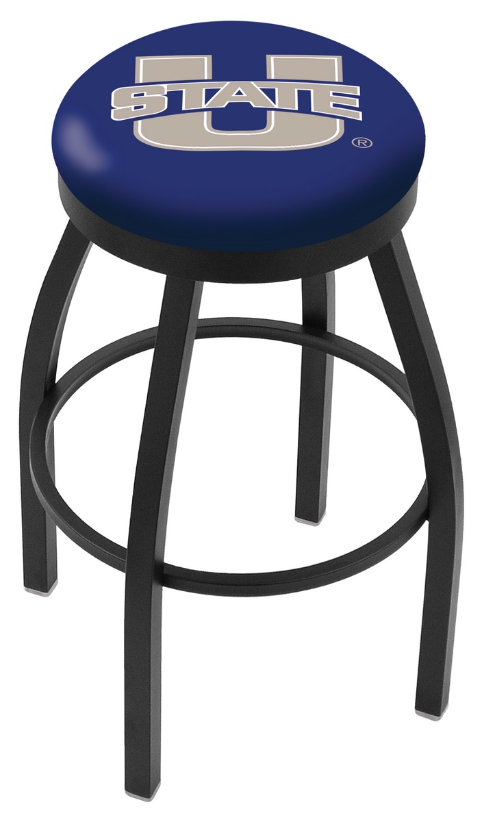 25" L8B2B - Black Wrinkle Utah State Swivel Bar Stool with Accent Ring by  Company