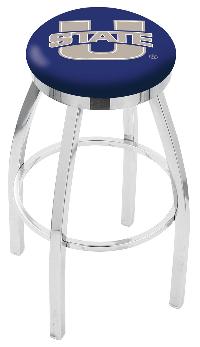 25" L8C2C - Chrome Utah State Swivel Bar Stool with Accent Ring by  Company