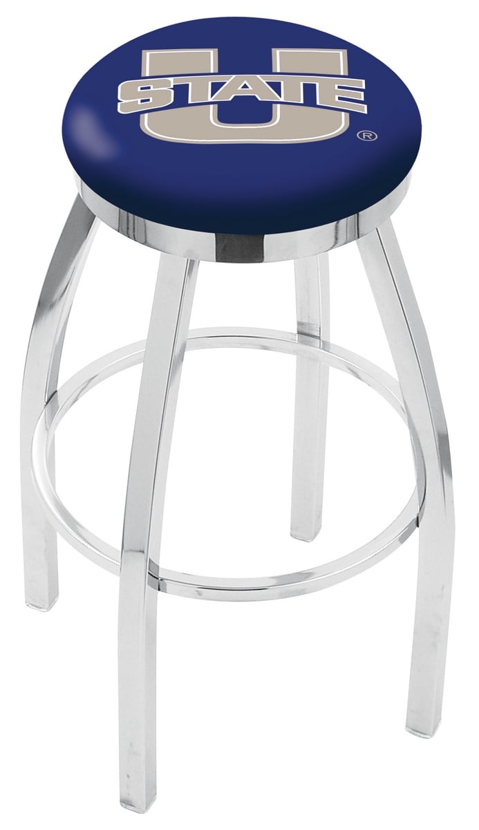 30" L8C2C - Chrome Utah State Swivel Bar Stool with Accent Ring by  Company