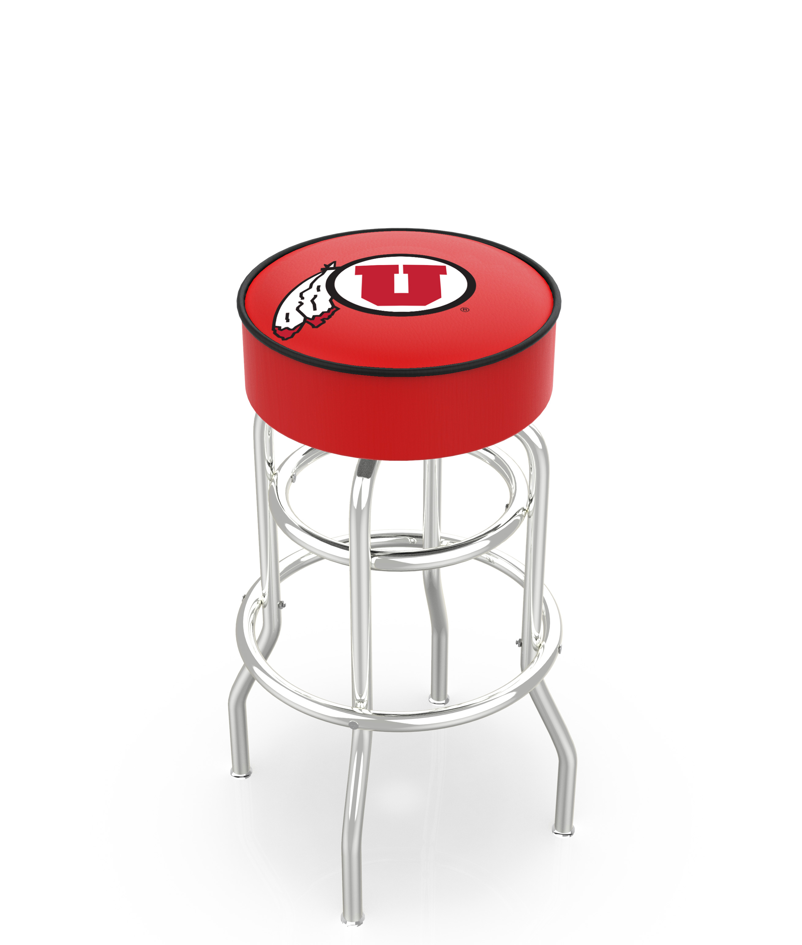 30" L7C1 - 4" Utah Cushion Seat with Double-Ring Chrome Base Swivel Bar Stool by  Company