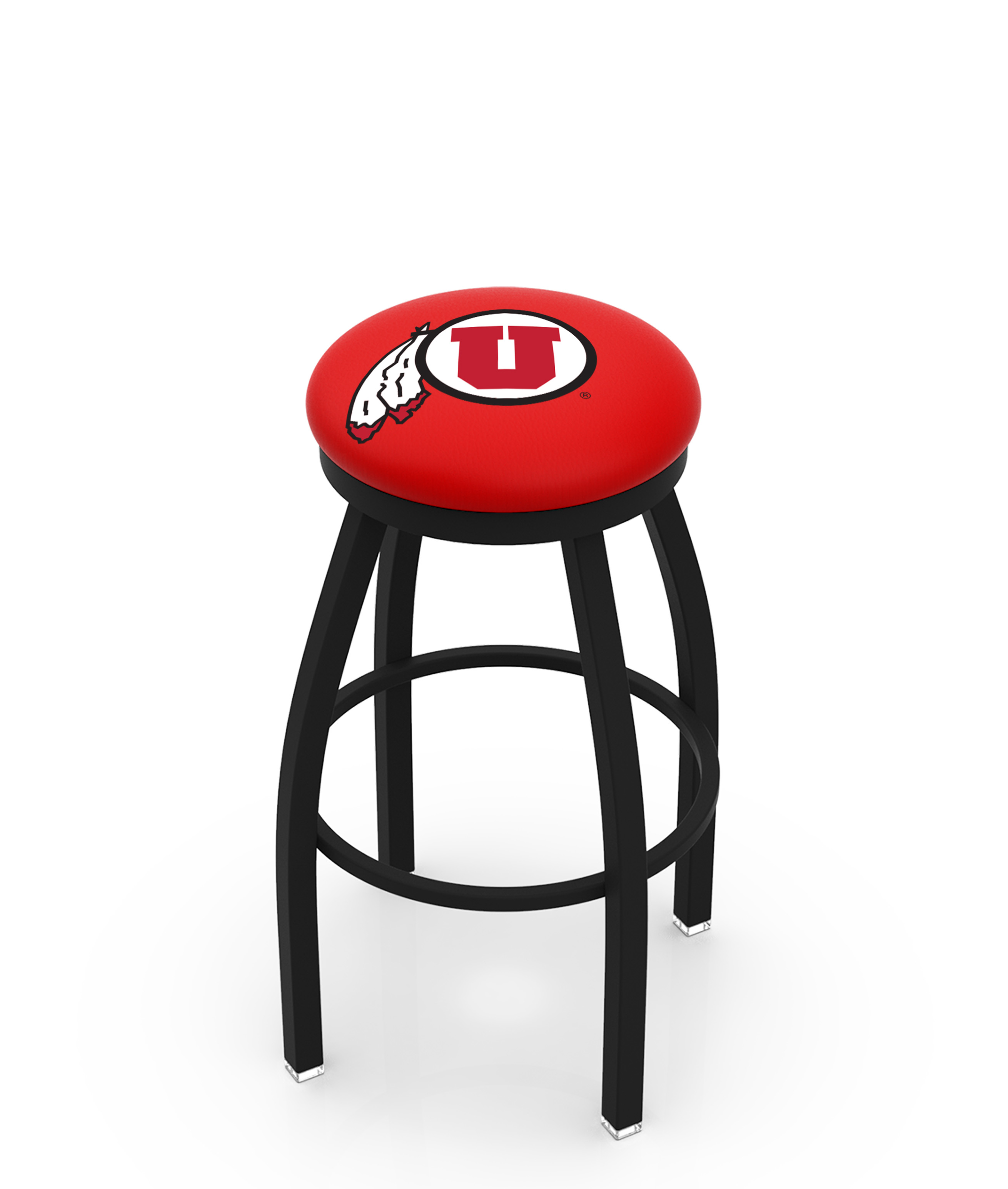 25" L8B2B - Black Wrinkle Utah Swivel Bar Stool with Accent Ring by  Company