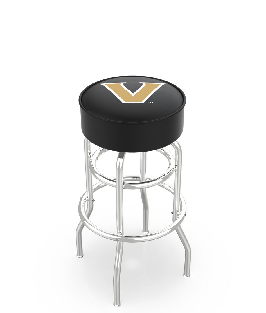 25" L7C1 - 4" Vanderbilt Cushion Seat with Double-Ring Chrome Base Swivel Bar Stool by  Company