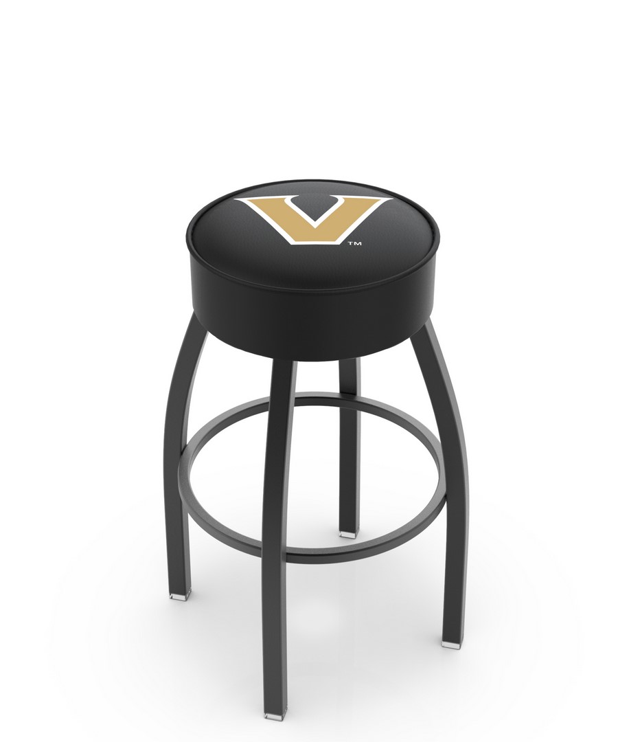 25" L8B1 - 4" Vanderbilt Cushion Seat with Black Wrinkle Base Swivel Bar Stool by  Company
