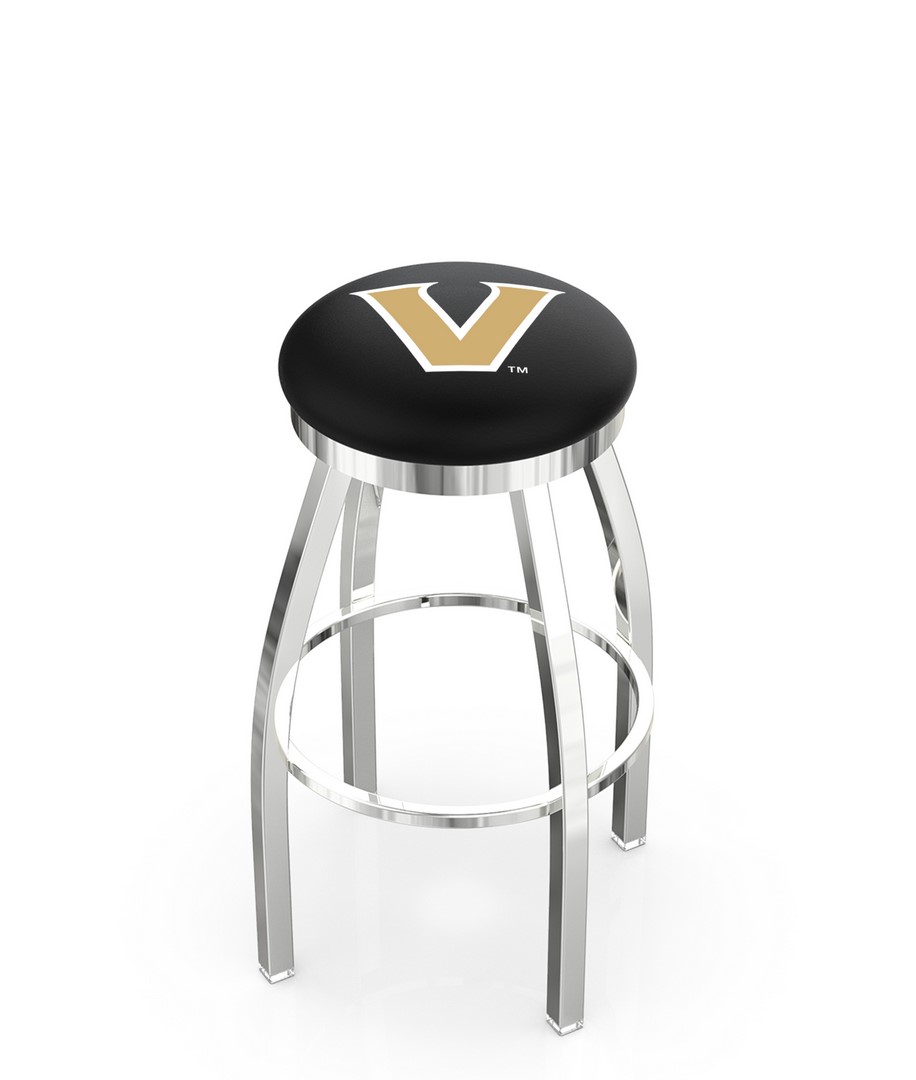 30" L8C2C - Chrome Vanderbilt Swivel Bar Stool with Accent Ring by  Company