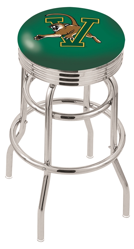 25" L7C3C - Chrome Double Ring Vermont Swivel Bar Stool with 2.5" Ribbed Accent Ring by  Company