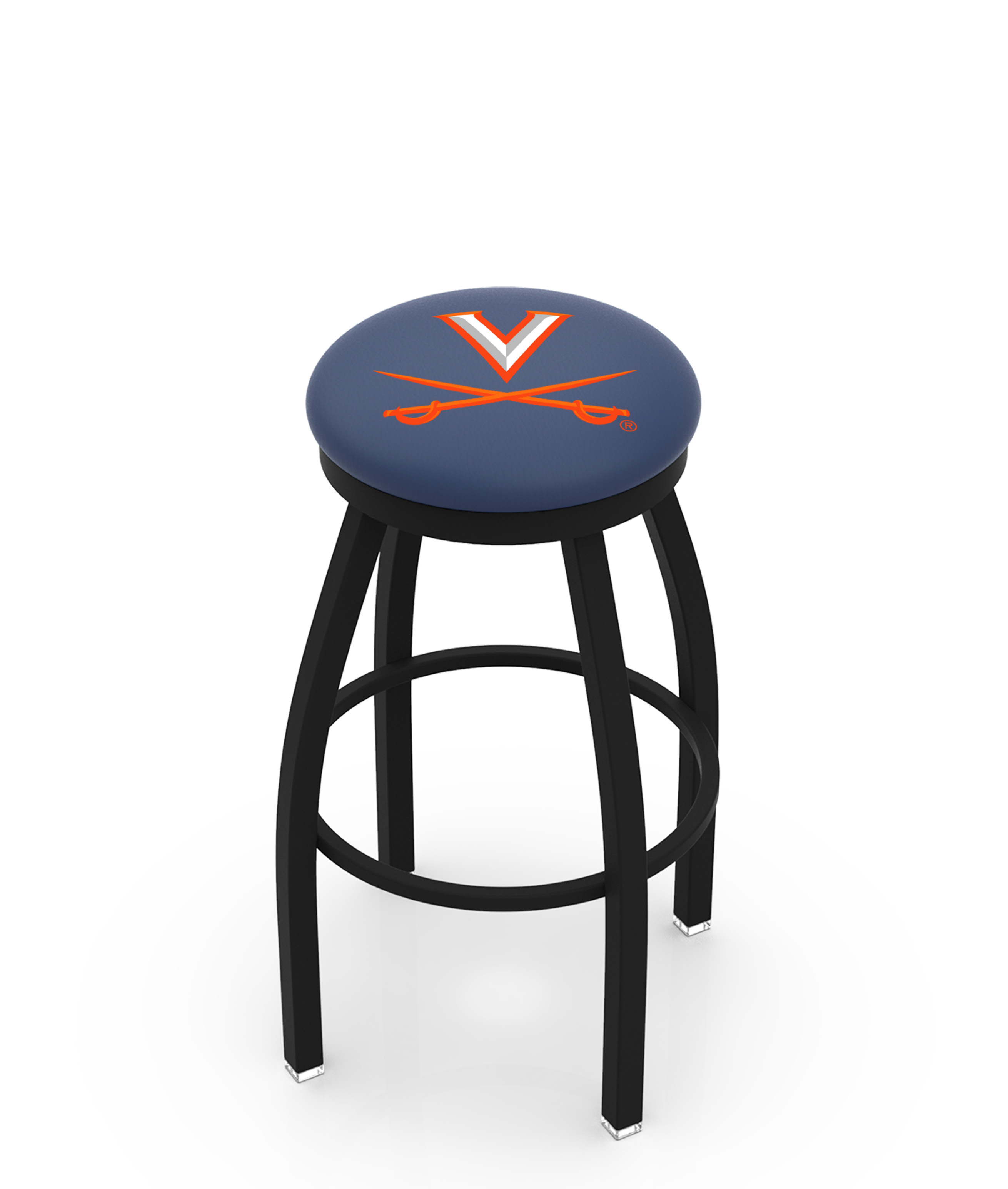 25" L8B2B - Black Wrinkle Virginia Swivel Bar Stool with Accent Ring by  Company