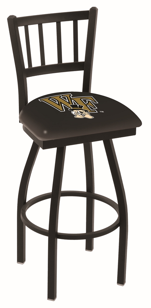 L018 - 30" Black Wrinkle Wake Forest Swivel Bar Stool with Jailhouse Style Back by  Co.