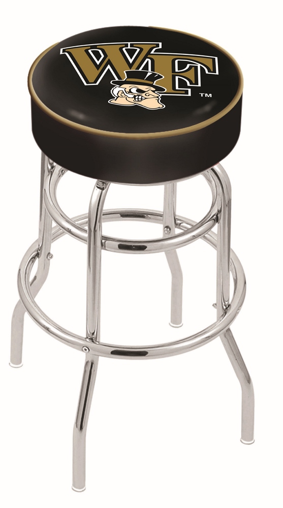 30" L7C1 - 4" Wake Forest Cushion Seat with Double-Ring Chrome Base Swivel Bar Stool by  Company