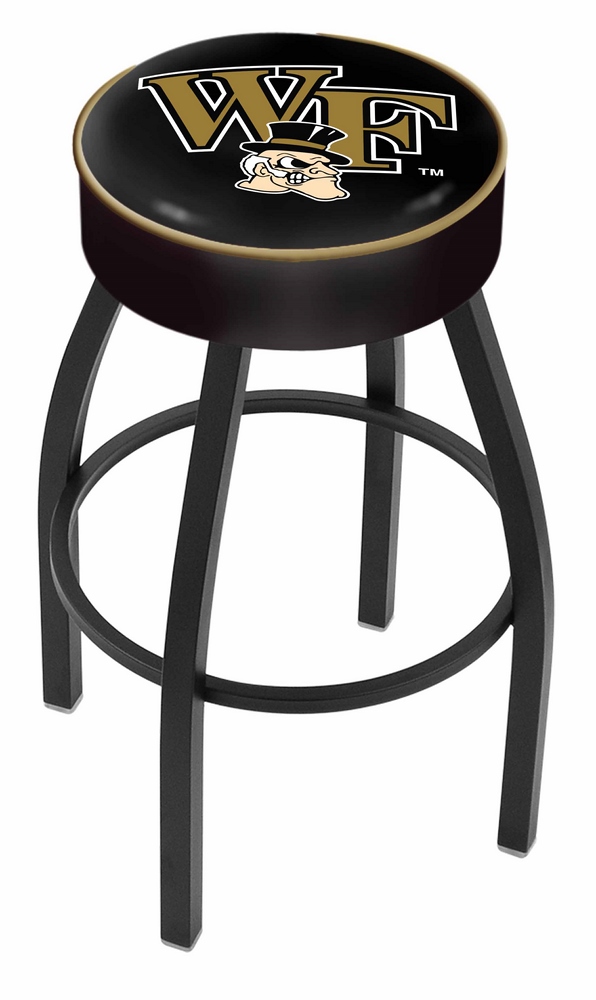 25" L8B1 - 4" Wake Forest Cushion Seat with Black Wrinkle Base Swivel Bar Stool by  Company