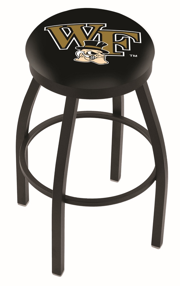 25" L8B2B - Black Wrinkle Wake Forest Swivel Bar Stool with Accent Ring by  Company
