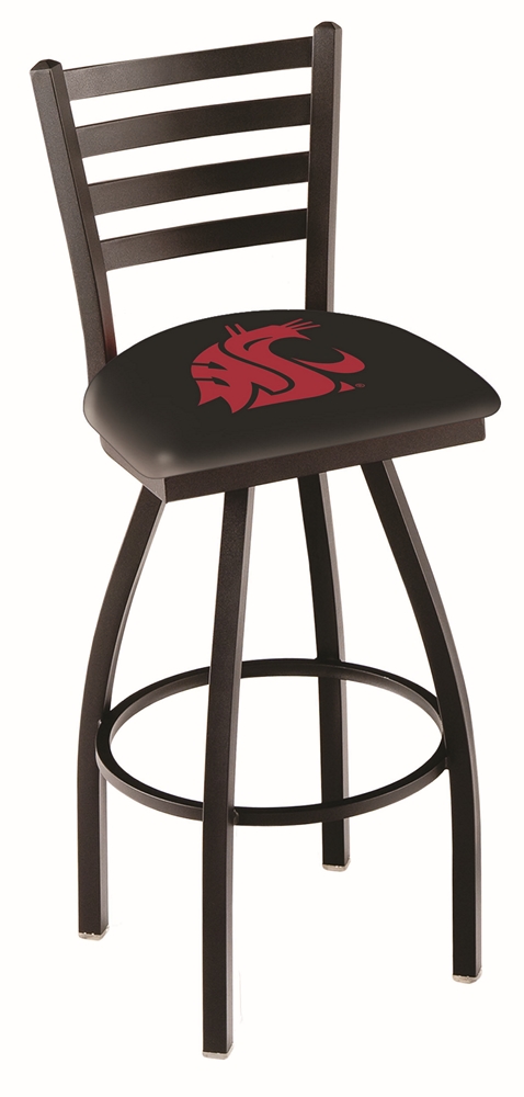 L014 - 25" Black Wrinkle Washington State Swivel Bar Stool with Ladder Style Back by  Co.