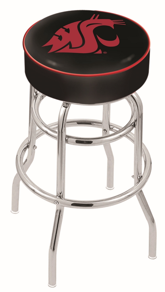 30" L7C1 - 4" Washington State Cushion Seat with Double-Ring Chrome Base Swivel Bar Stool by  Company