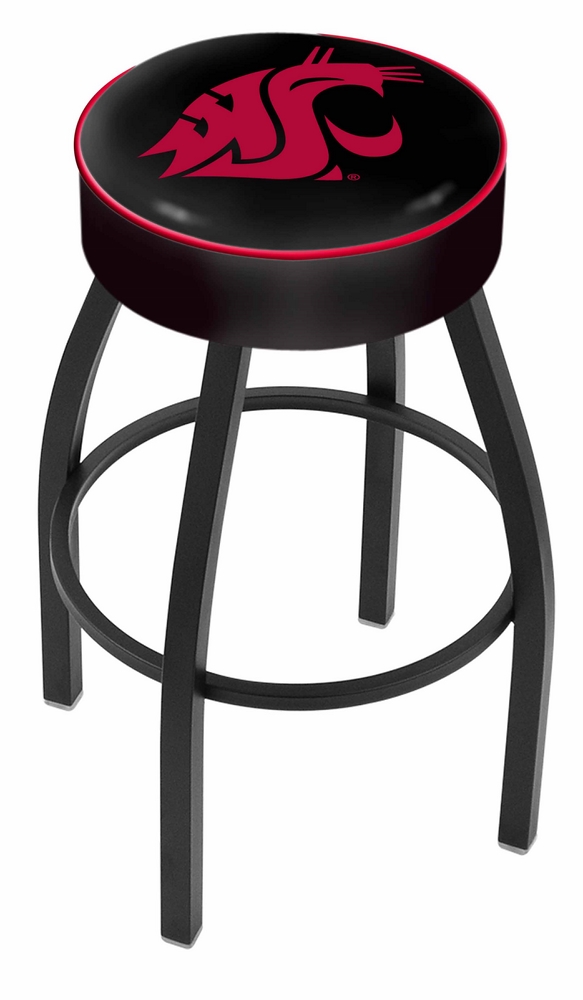 25" L8B1 - 4" Washington State Cushion Seat with Black Wrinkle Base Swivel Bar Stool by  Company