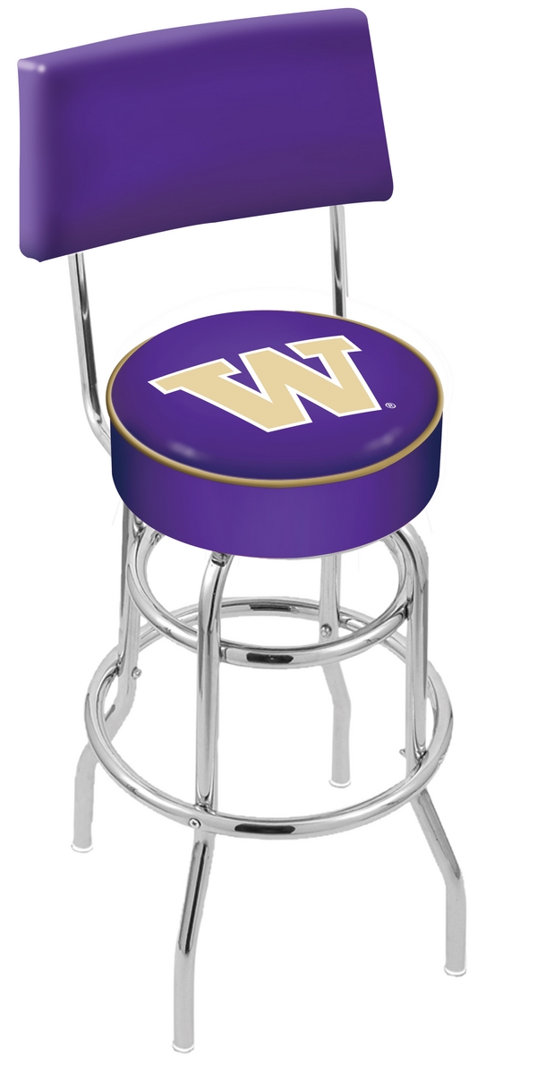 25" L7C4 - Chrome Double Ring Washington Swivel Bar Stool with a Back by  Company