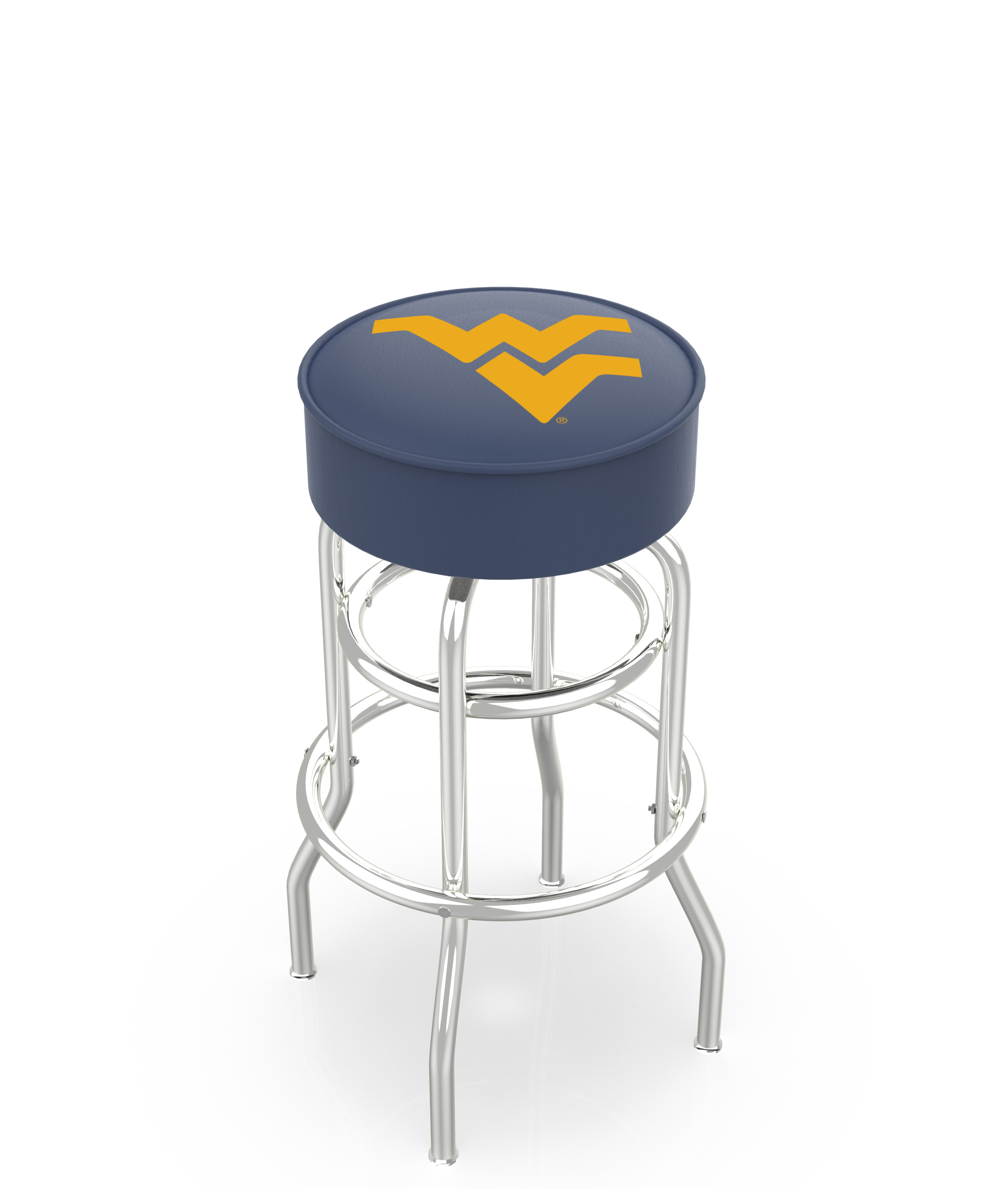 25" L7C1 - 4" West Virginia Cushion Seat with Double-Ring Chrome Base Swivel Bar Stool by  Company