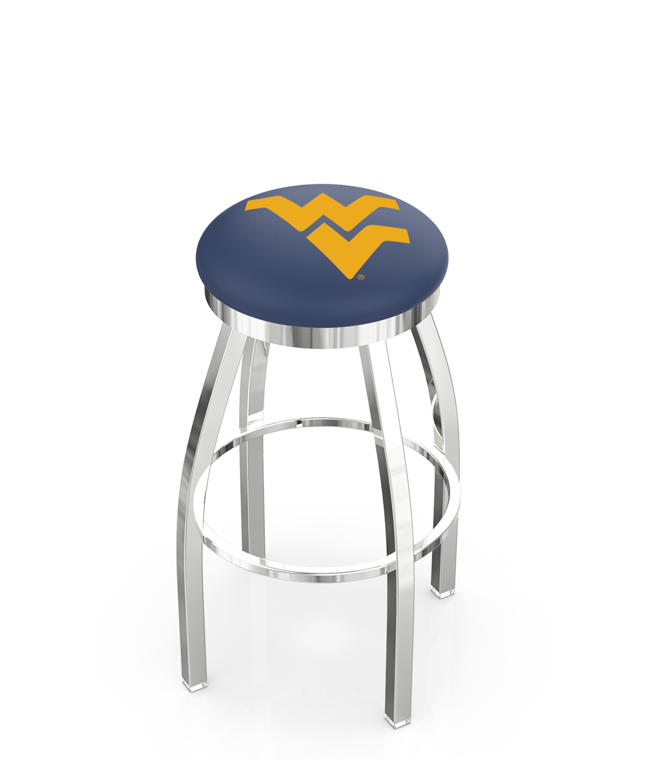 25" L8C2C - Chrome West Virginia Swivel Bar Stool with Accent Ring by  Company