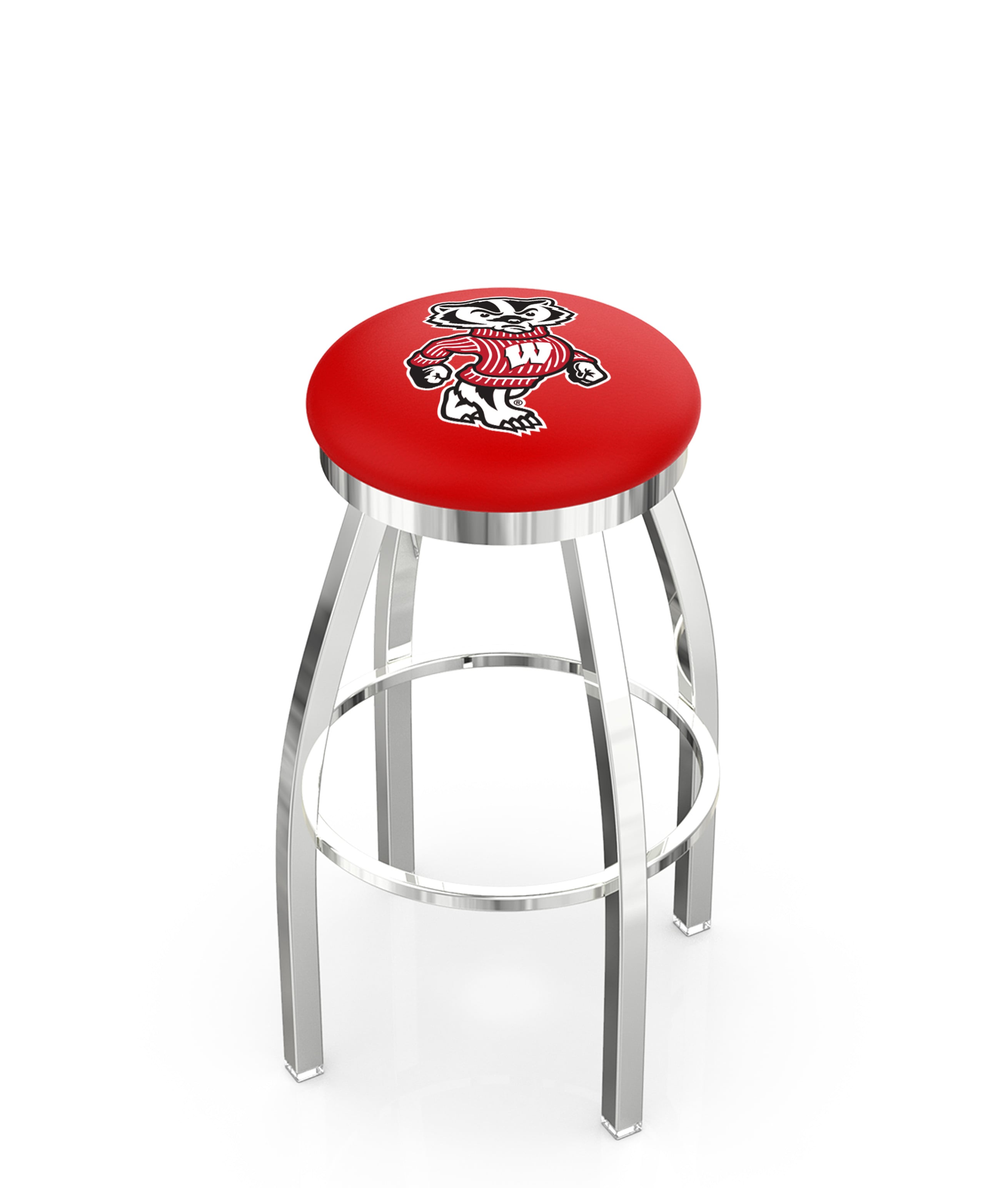 30" L8C2C - Chrome Wisconsin "Badger" Swivel Bar Stool with Accent Ring by  Company