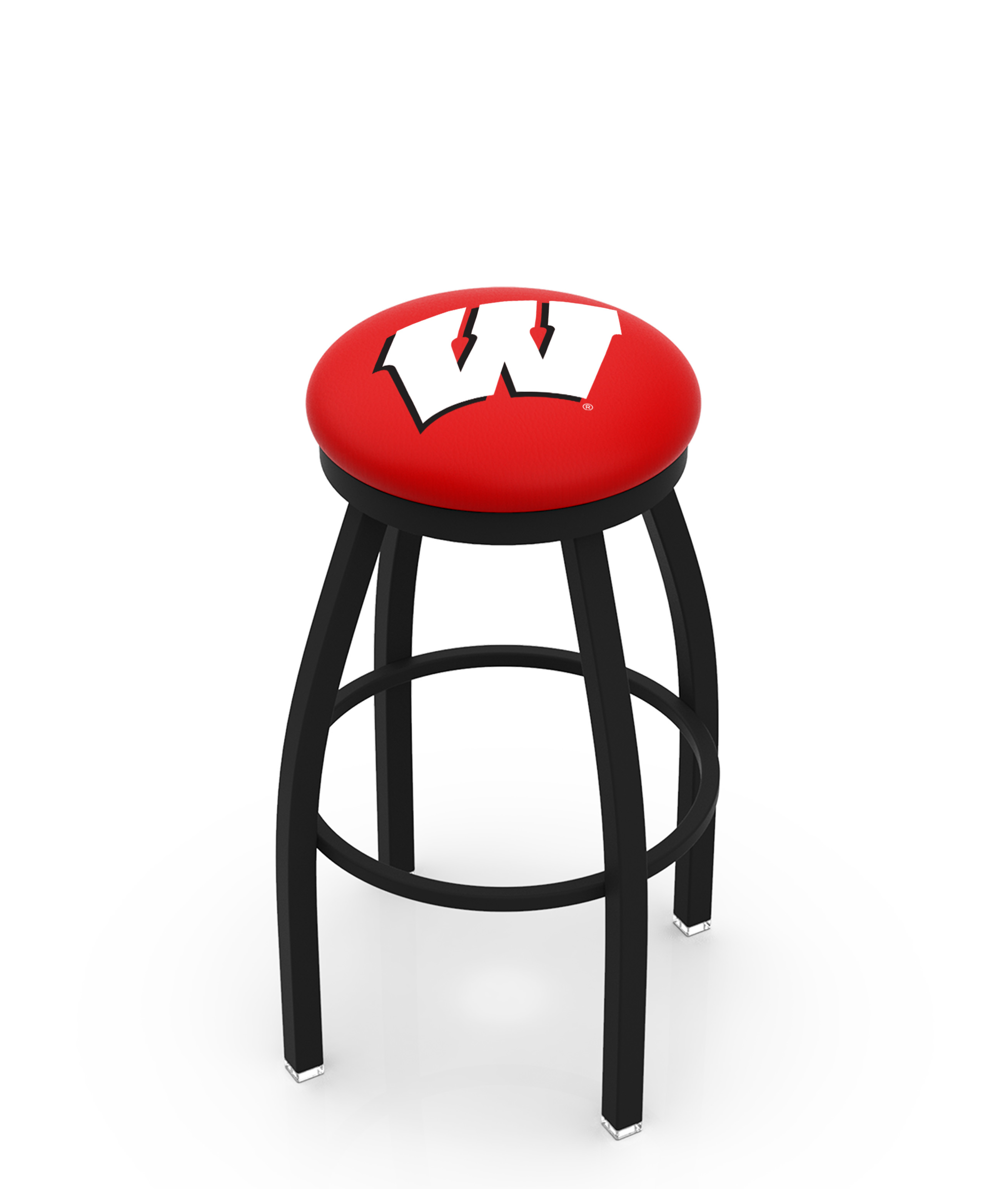 30" L8B2B - Black Wrinkle Wisconsin "W" Swivel Bar Stool with Accent Ring by  Company