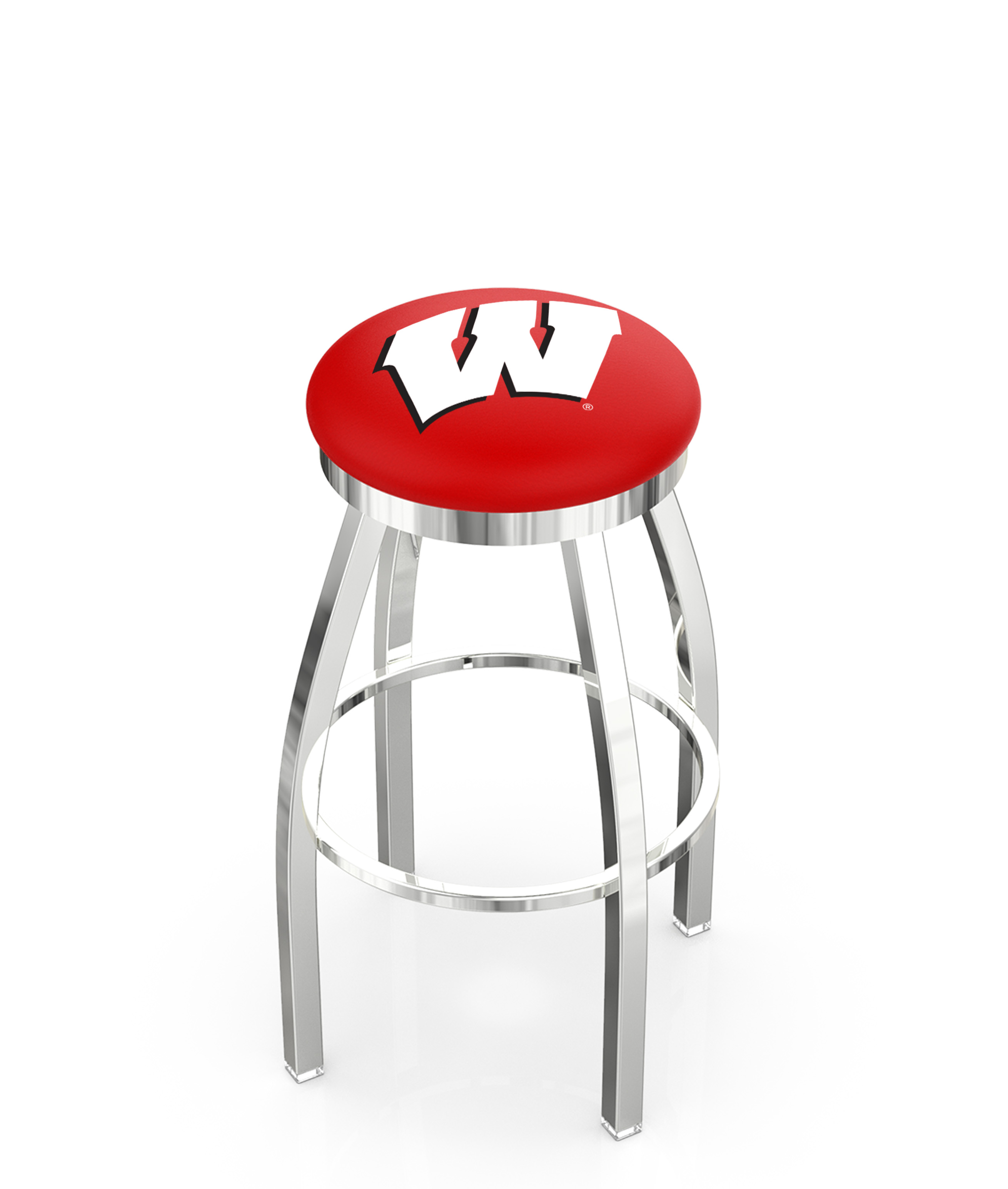 25" L8C2C - Chrome Wisconsin "W" Swivel Bar Stool with Accent Ring by  Company
