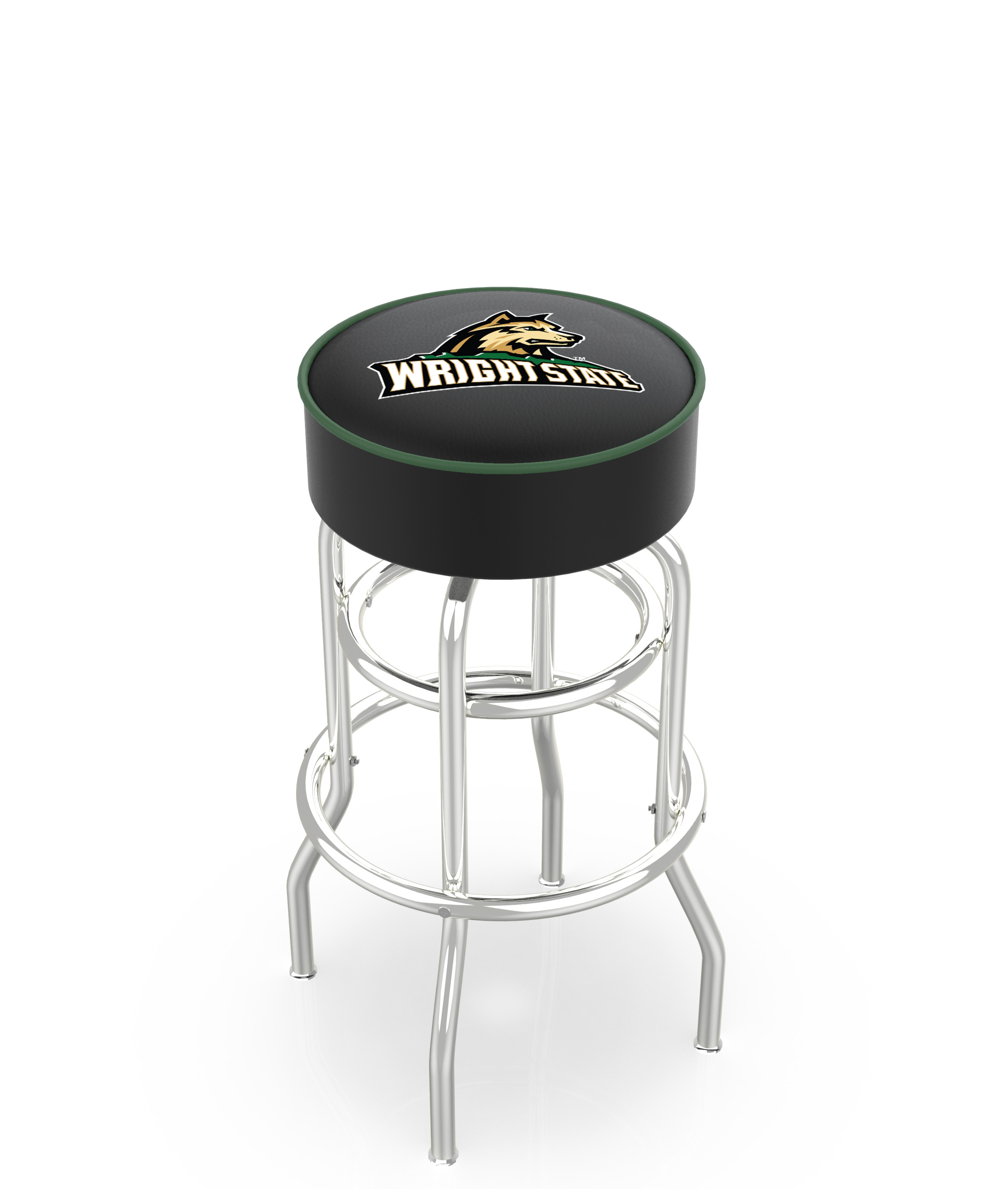 30" L7C1 - 4" Wright State Cushion Seat with Double-Ring Chrome Base Swivel Bar Stool by  Company