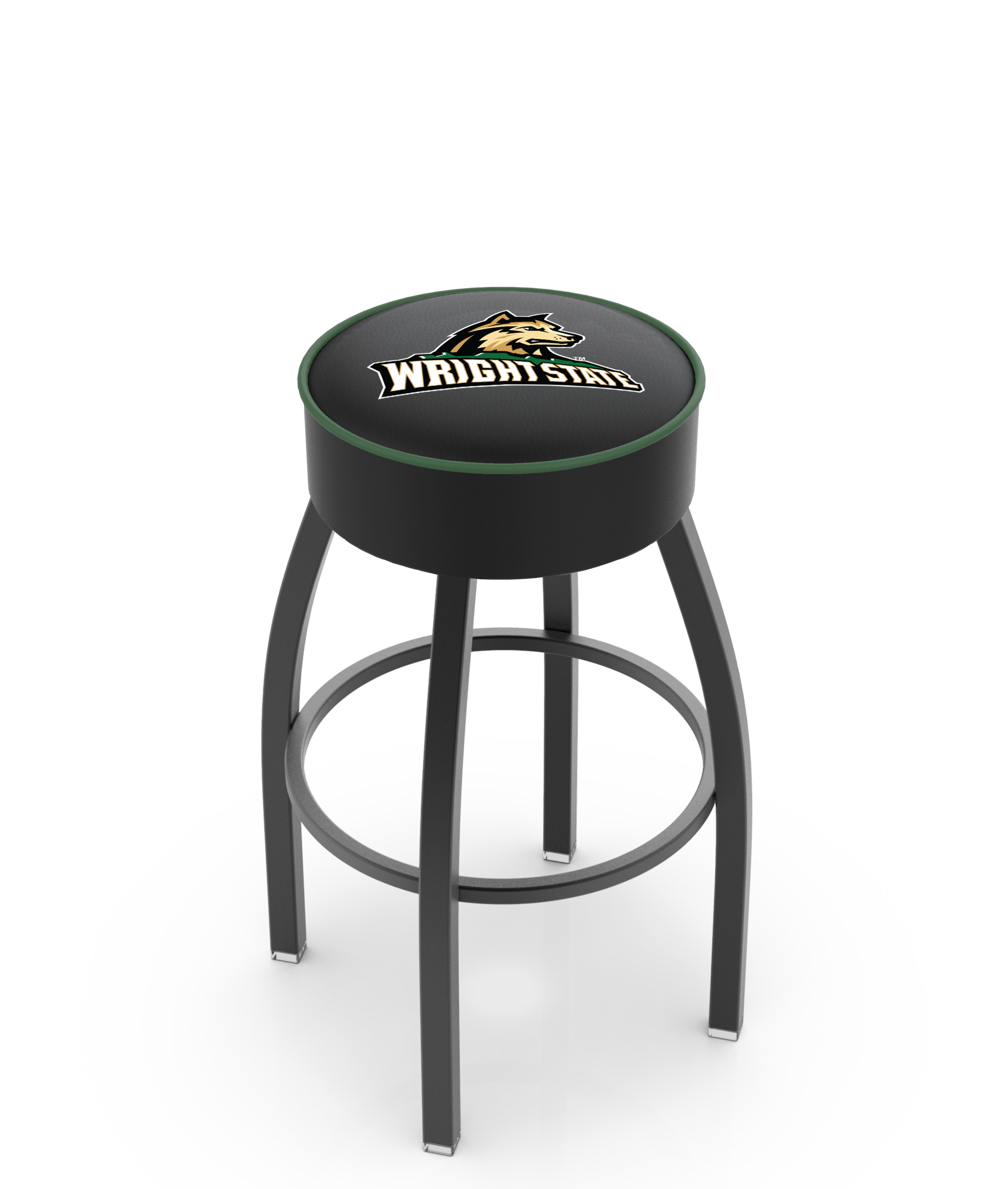 30" L8B1 - 4" Wright State Cushion Seat with Black Wrinkle Base Swivel Bar Stool by  Company