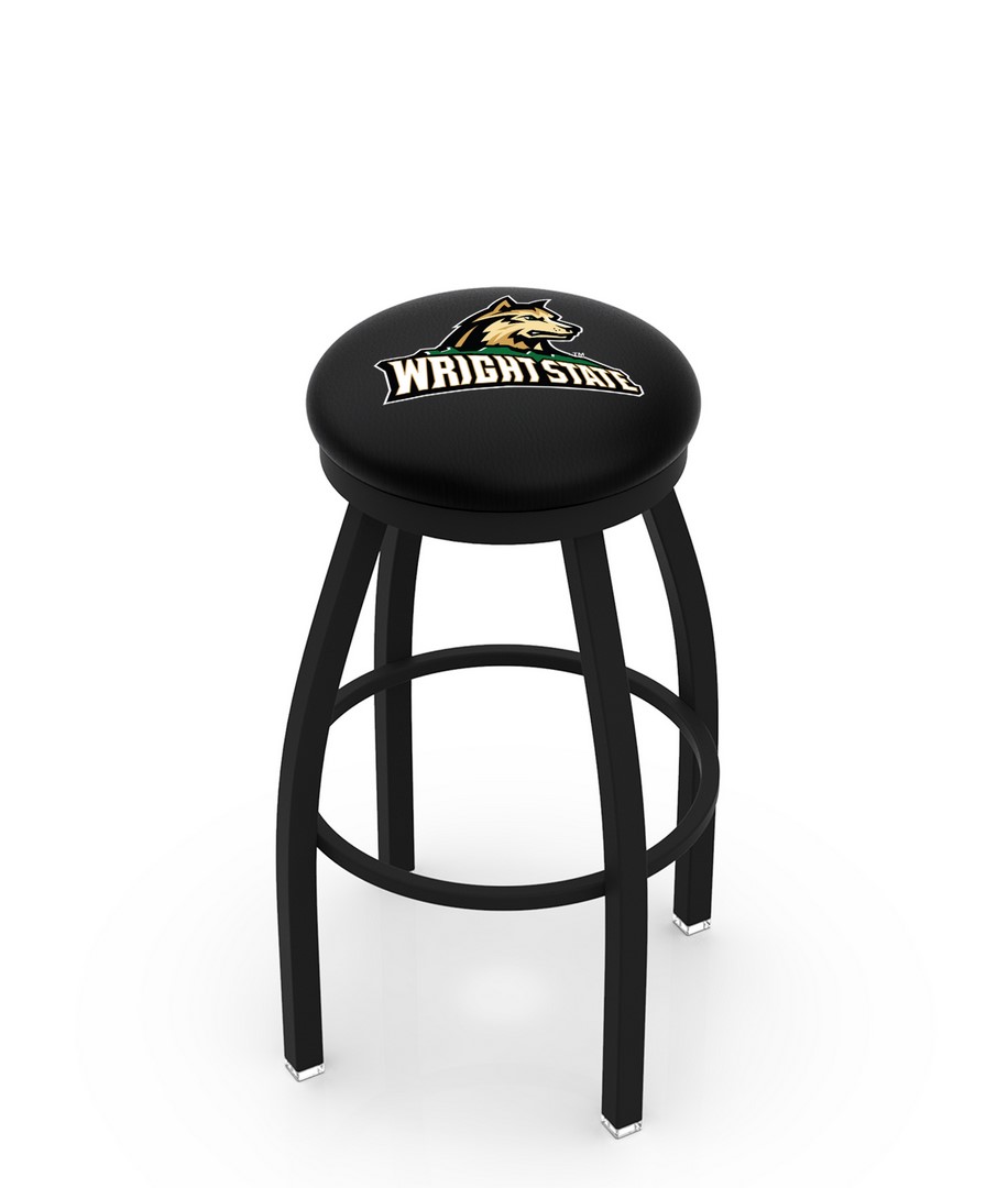 30" L8B2B - Black Wrinkle Wright State Swivel Bar Stool with Accent Ring by  Company