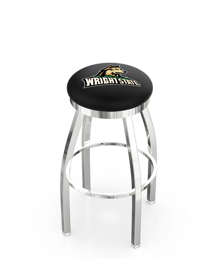 25" L8C2C - Chrome Wright State Swivel Bar Stool with Accent Ring by  Company