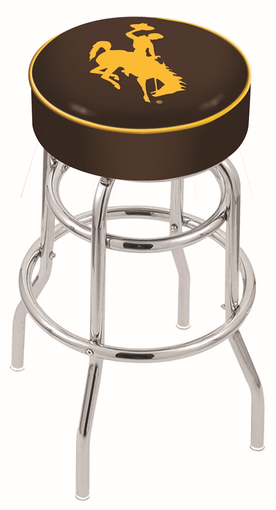 30" L7C1 - 4" Wyoming Cushion Seat with Double-Ring Chrome Base Swivel Bar Stool by  Company