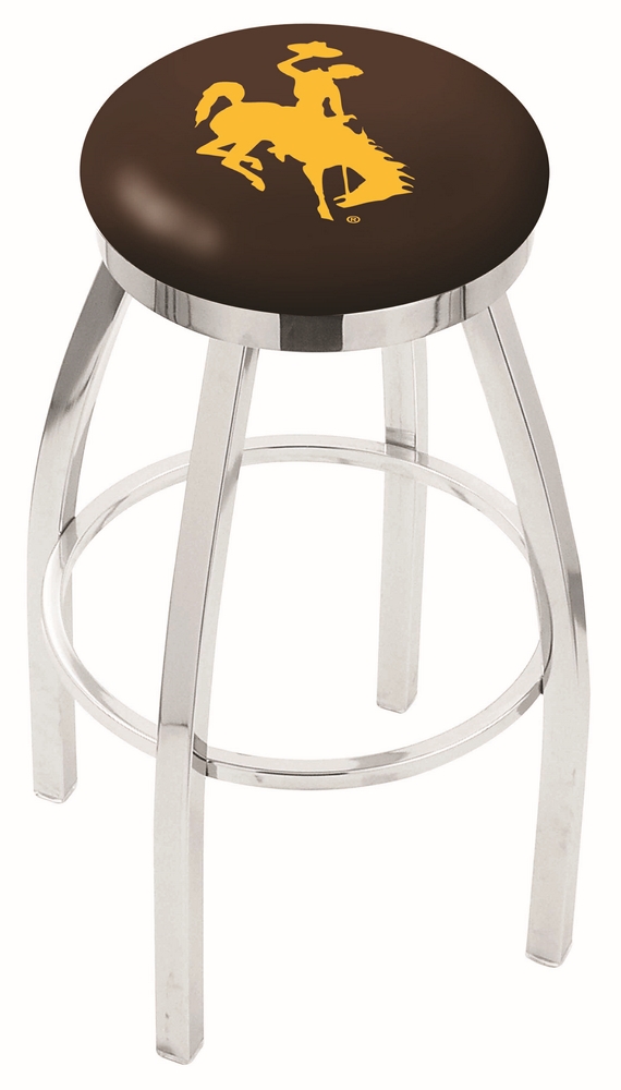 30" L8C2C - Chrome Wyoming Swivel Bar Stool with Accent Ring by  Company