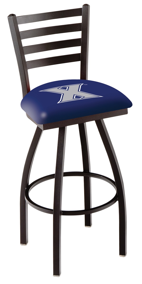 L014 - 25" Black Wrinkle Xavier Swivel Bar Stool with Ladder Style Back by  Co.
