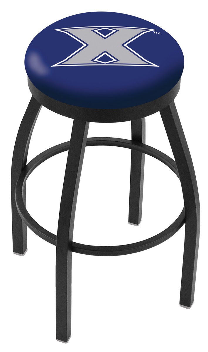 30" L8B2B - Black Wrinkle Xavier Swivel Bar Stool with Accent Ring by  Company
