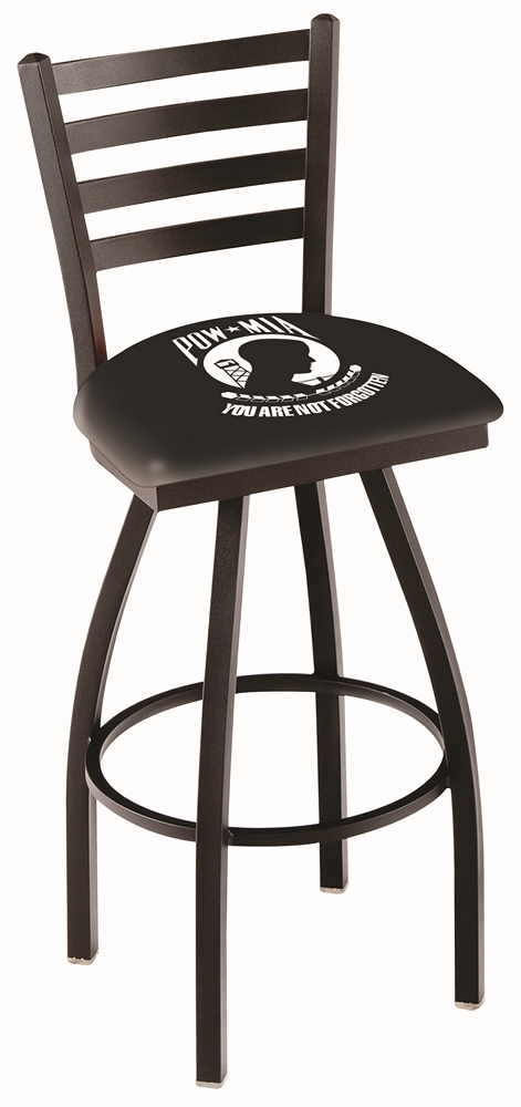 Co. L014 Black Wrinkle POW/MIA Swivel Bar Stool - 25in.