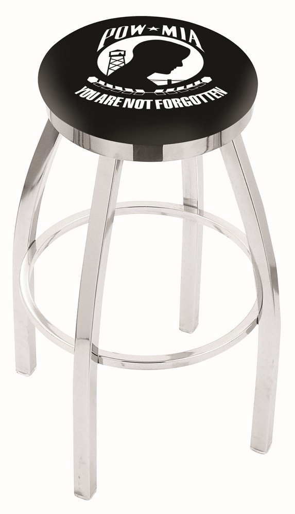 30" L8C2C - Chrome POW/MIA Swivel Bar Stool with Accent Ring by  Company
