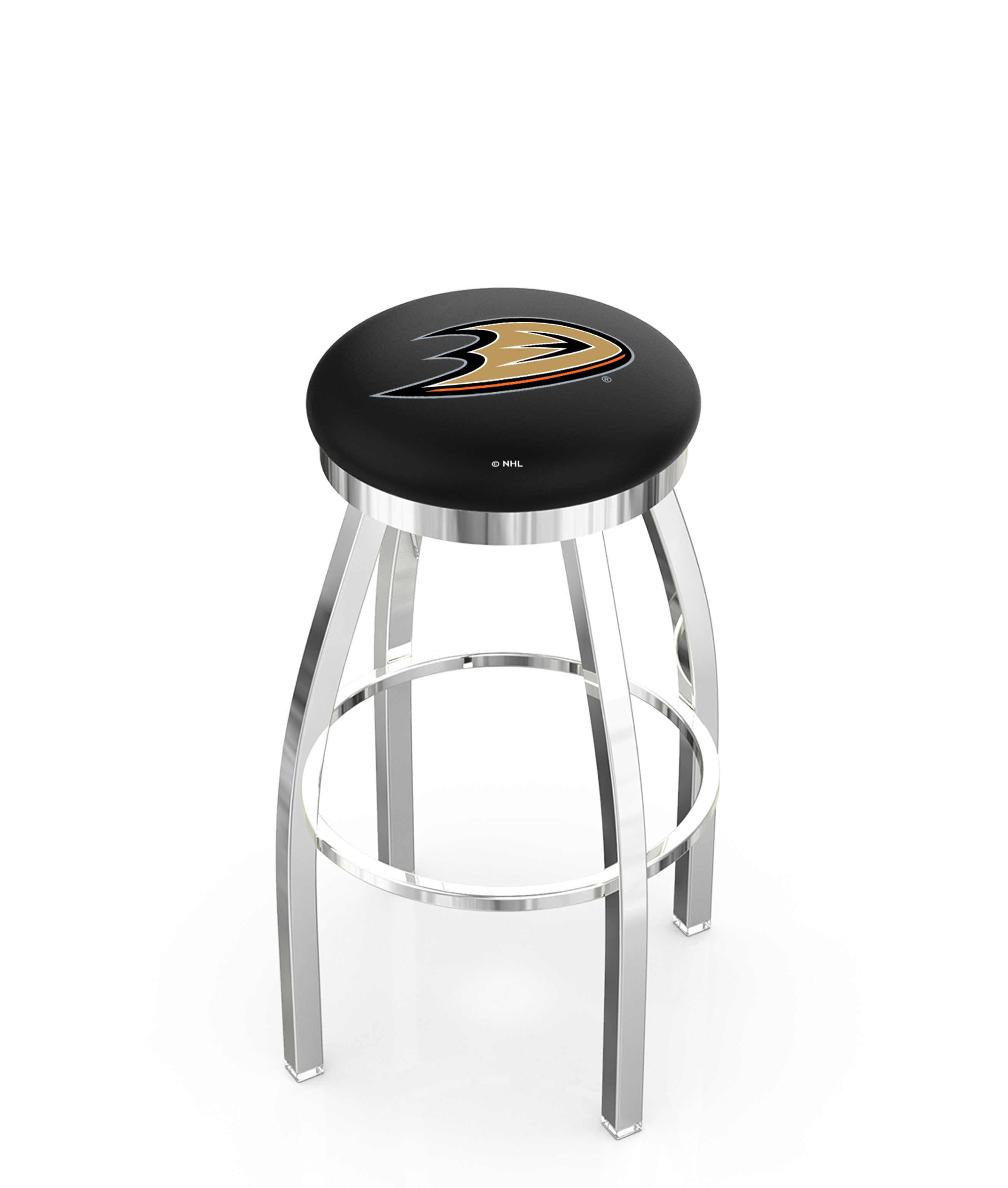 25" L8C2C - Chrome Anaheim Ducks Swivel Bar Stool with Accent Ring by  Company