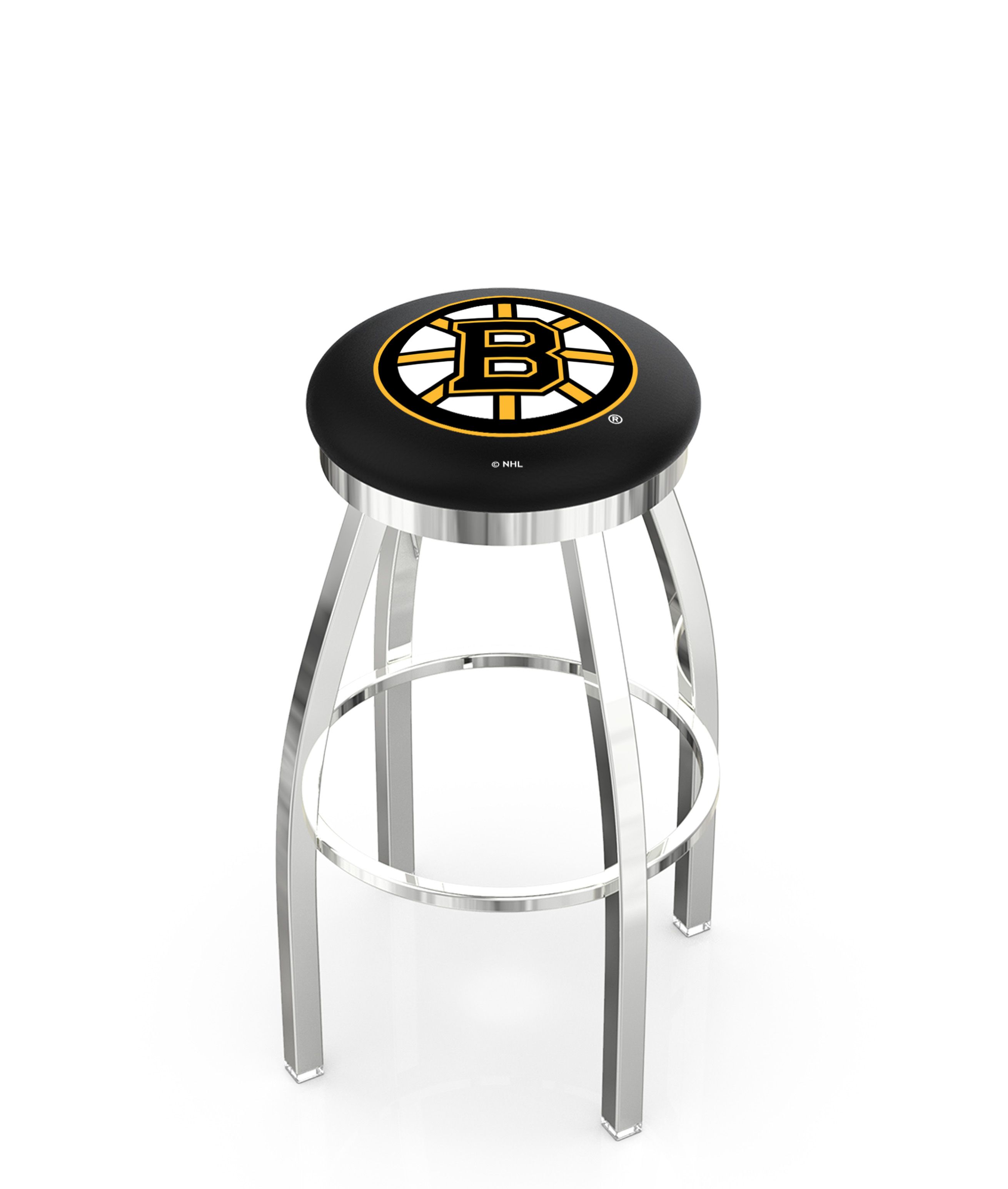 30" L8C2C - Chrome Boston Bruins Swivel Bar Stool with Accent Ring by  Company
