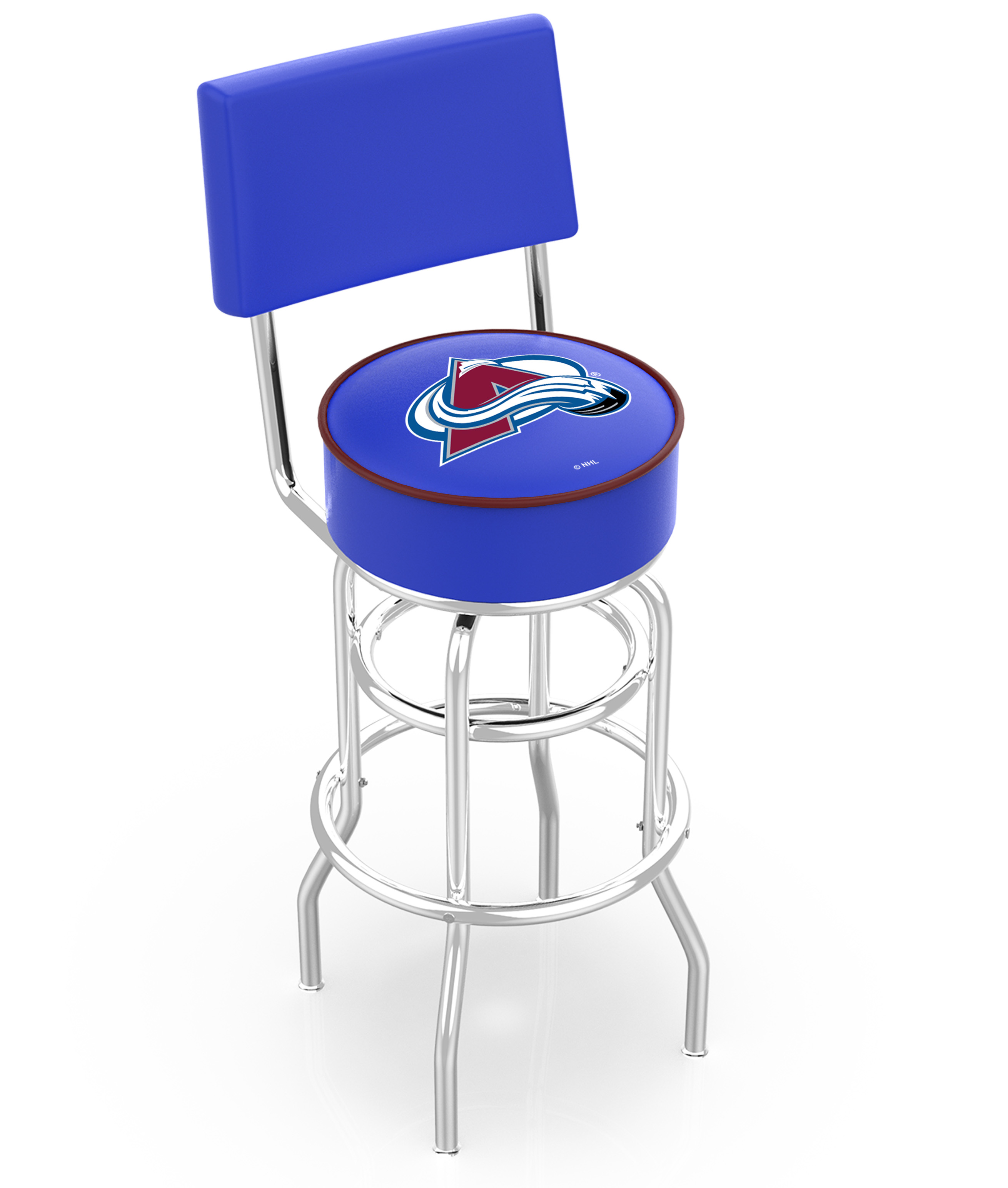 30" L7C4 - Chrome Double Ring Colorado Avalanche Swivel Bar Stool with a Back by  Company