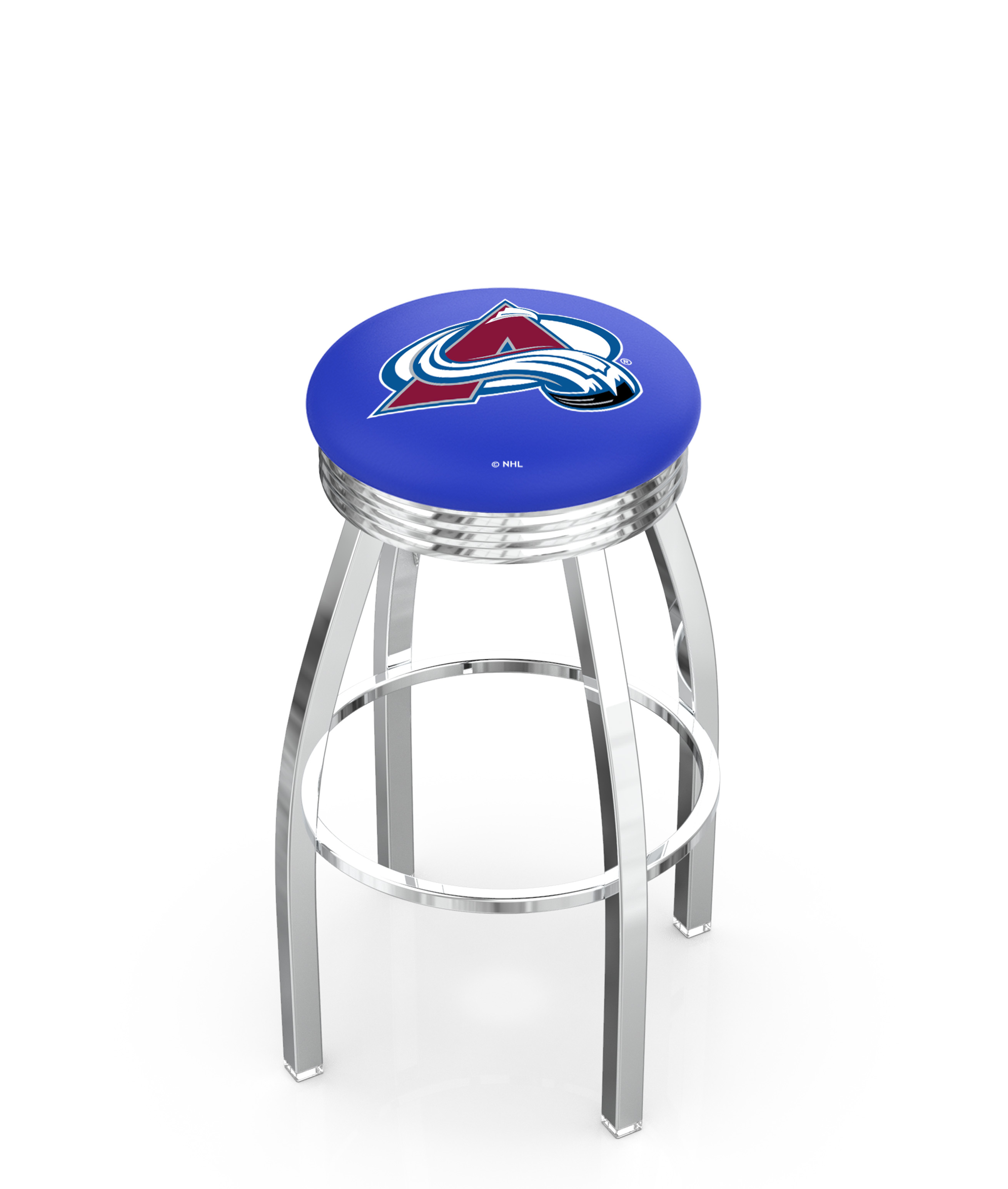 30" L8C3C - Chrome Colorado Avalanche Swivel Bar Stool with 2.5" Ribbed Accent Ring by  Company