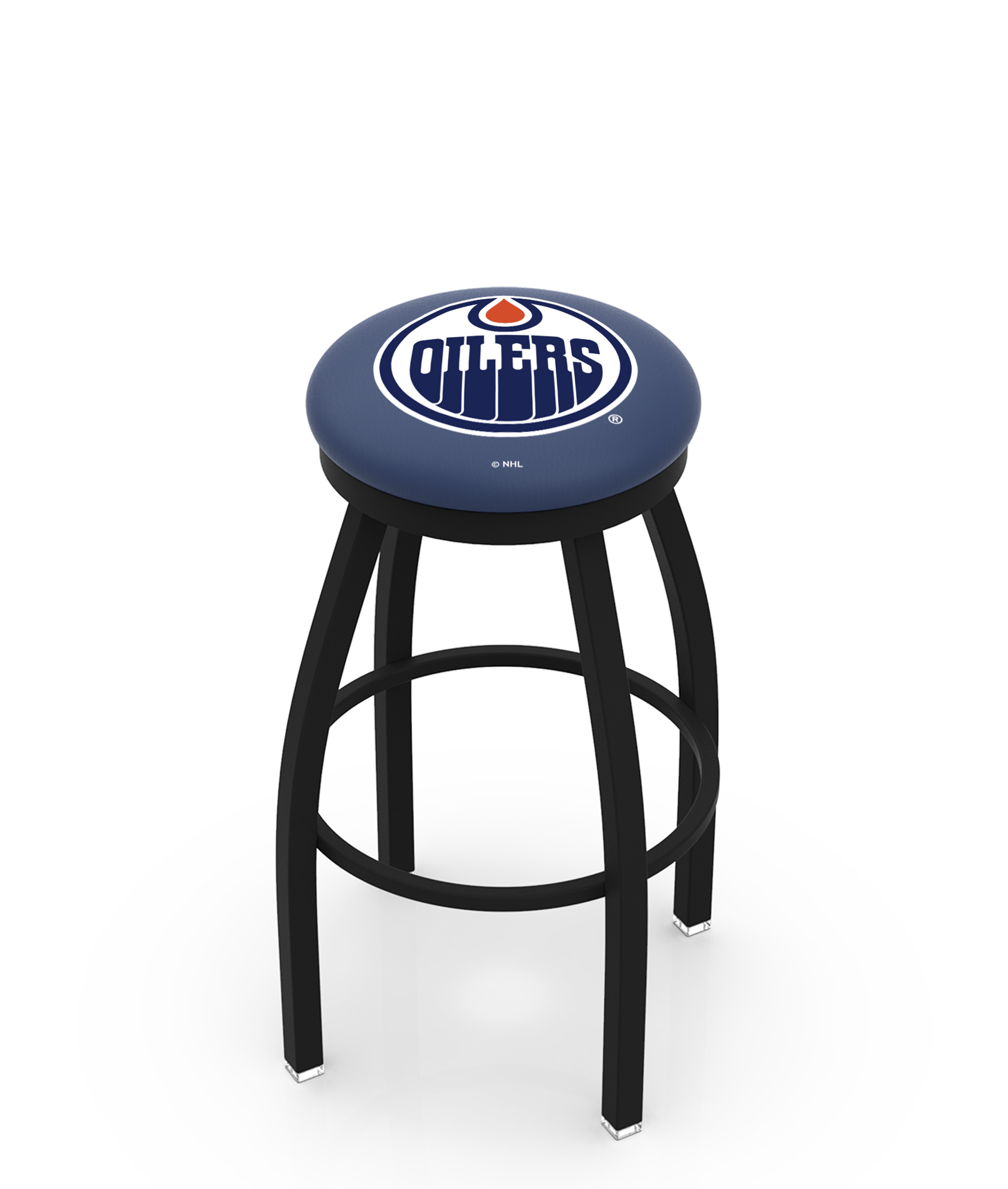30" L8B2B - Black Wrinkle Edmonton Oilers Swivel Bar Stool with Accent Ring by  Company