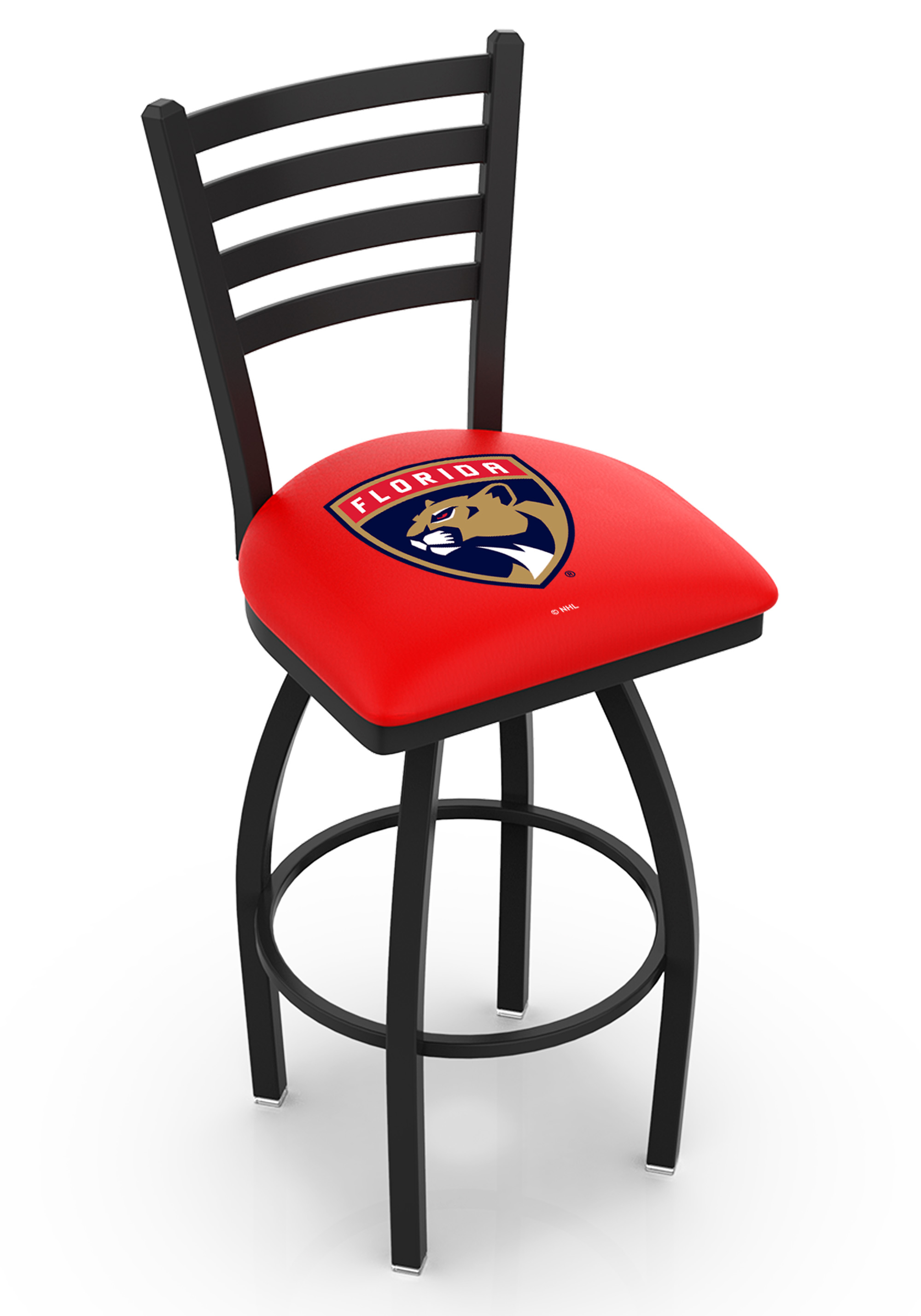 L014 - 25" Black Wrinkle Florida Panthers Swivel Bar Stool with Ladder Style Back by  Co.