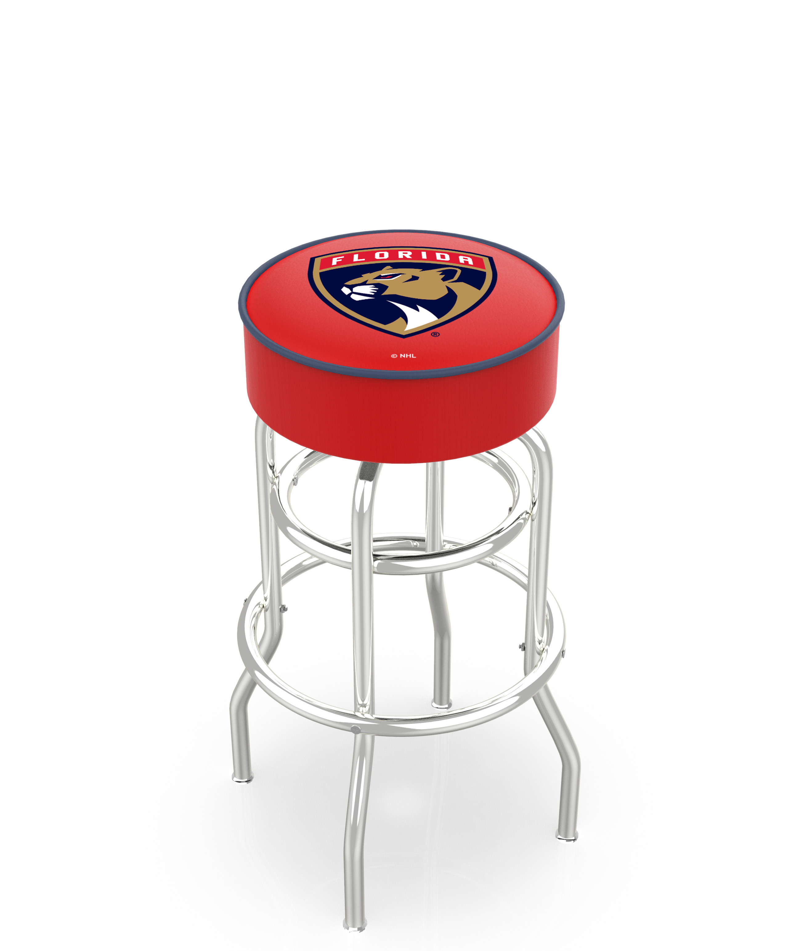 30" L7C1 - 4" Florida Panthers Cushion Seat with Double-Ring Chrome Base Swivel Bar Stool by  Company