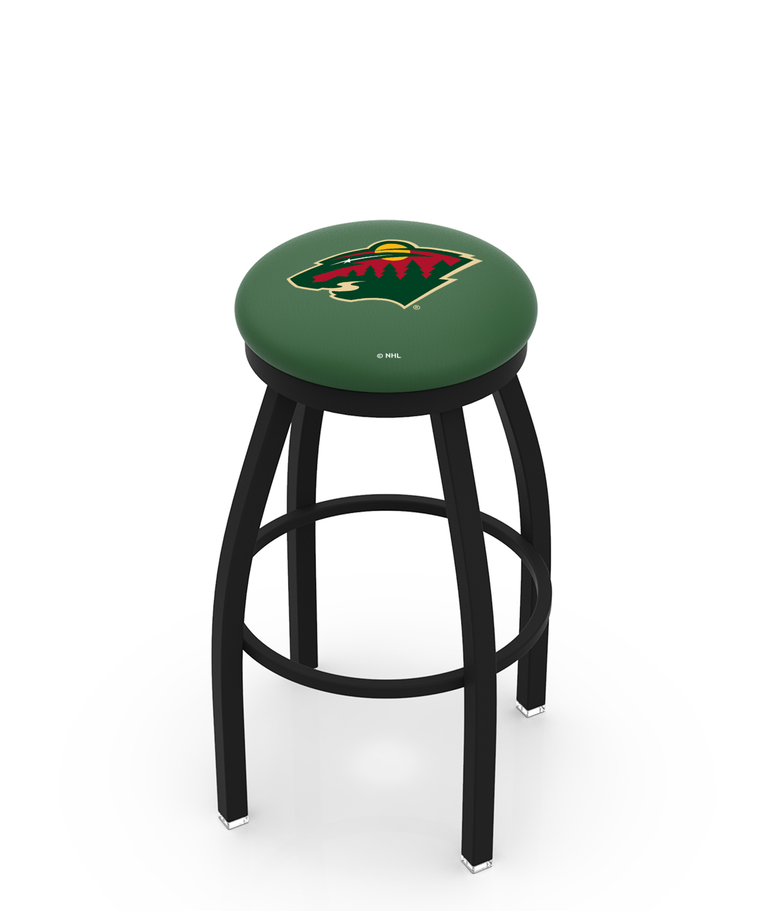 25" L8B2B - Black Wrinkle Minnesota Wild Swivel Bar Stool with Accent Ring by  Company
