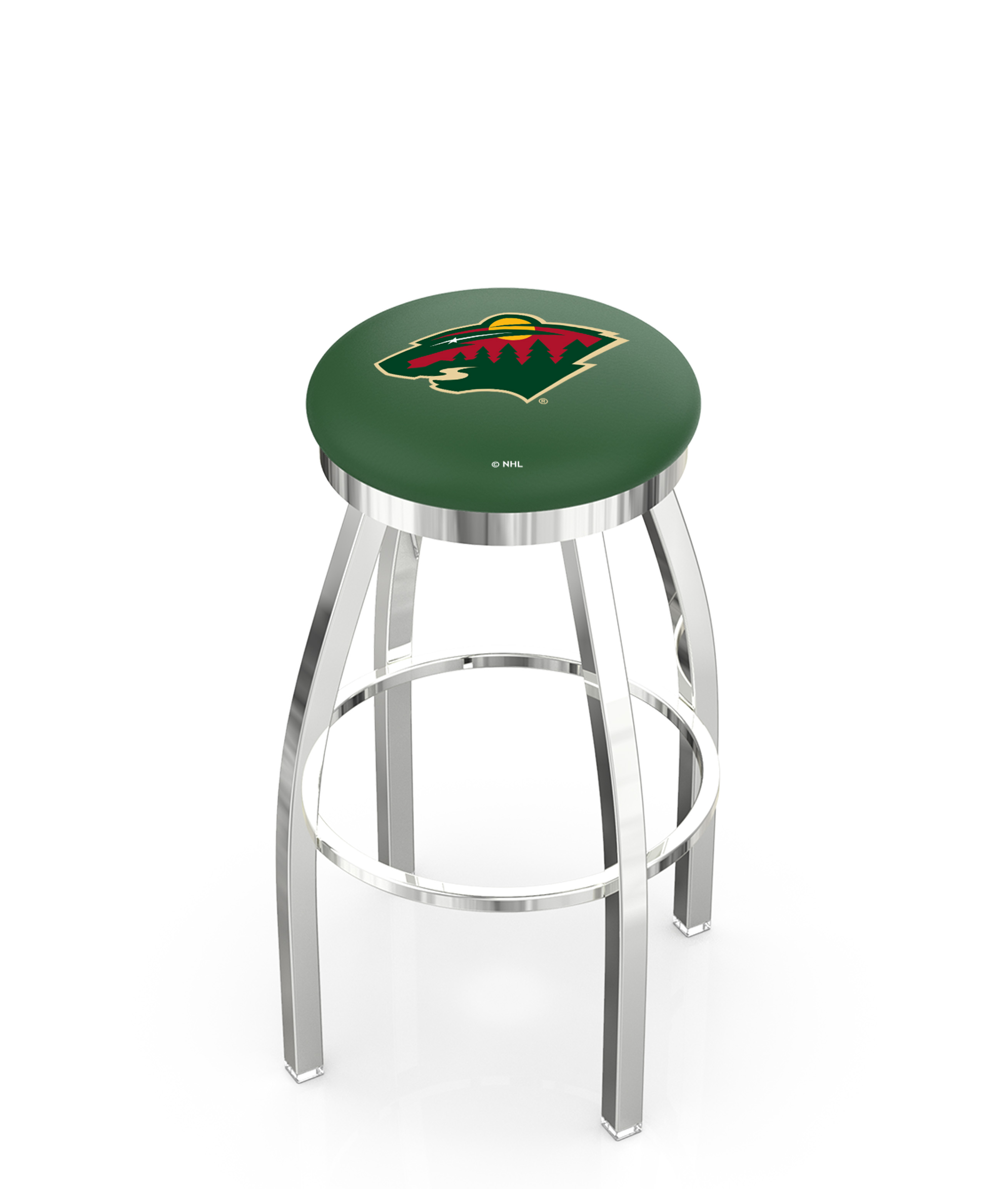 25" L8C2C - Chrome Minnesota Wild Swivel Bar Stool with Accent Ring by  Company