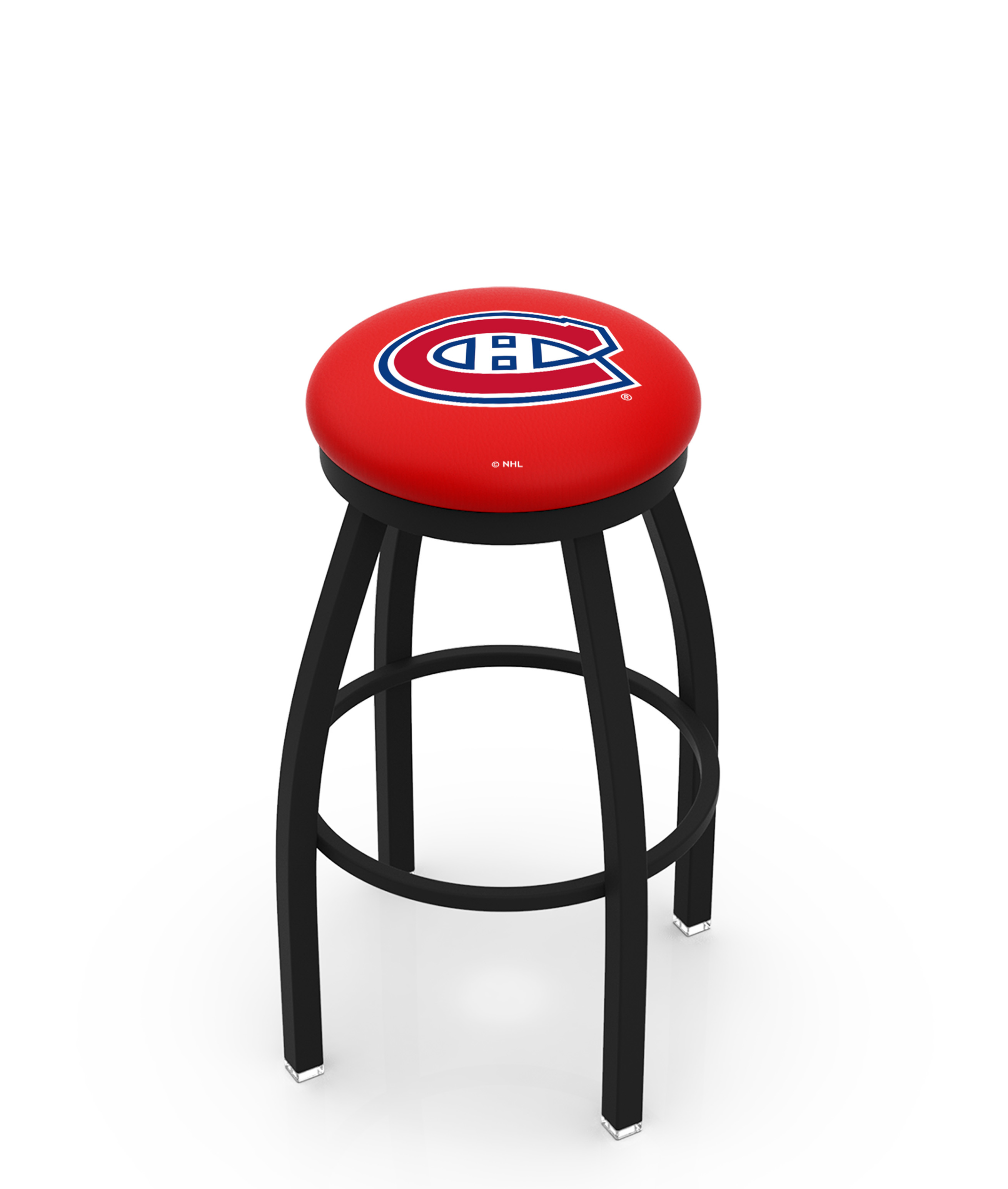 30" L8B2B - Black Wrinkle Montreal Canadiens Swivel Bar Stool with Accent Ring by  Company