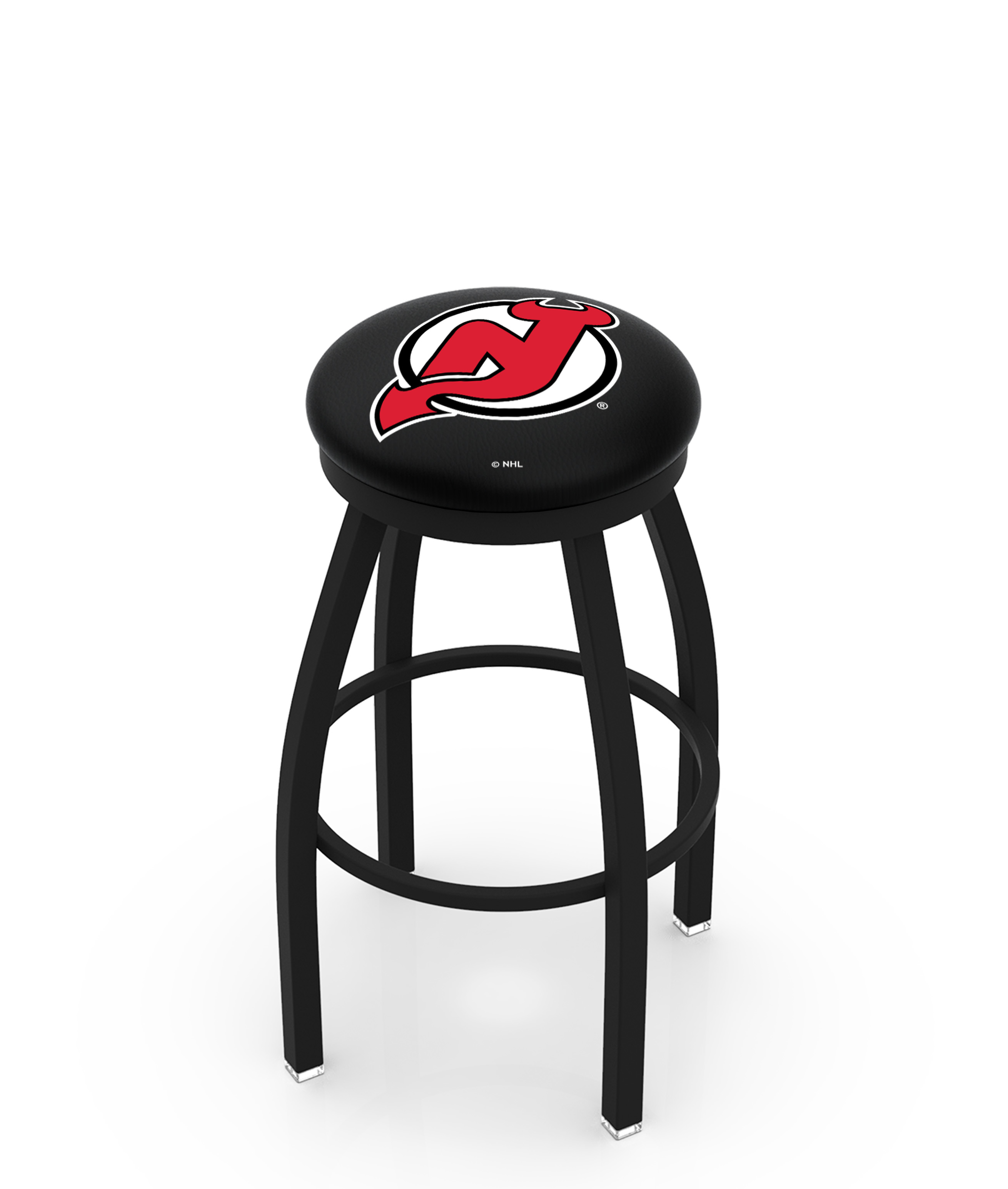 25" L8B2B - Black Wrinkle New Jersey Devils Swivel Bar Stool with Accent Ring by  Company