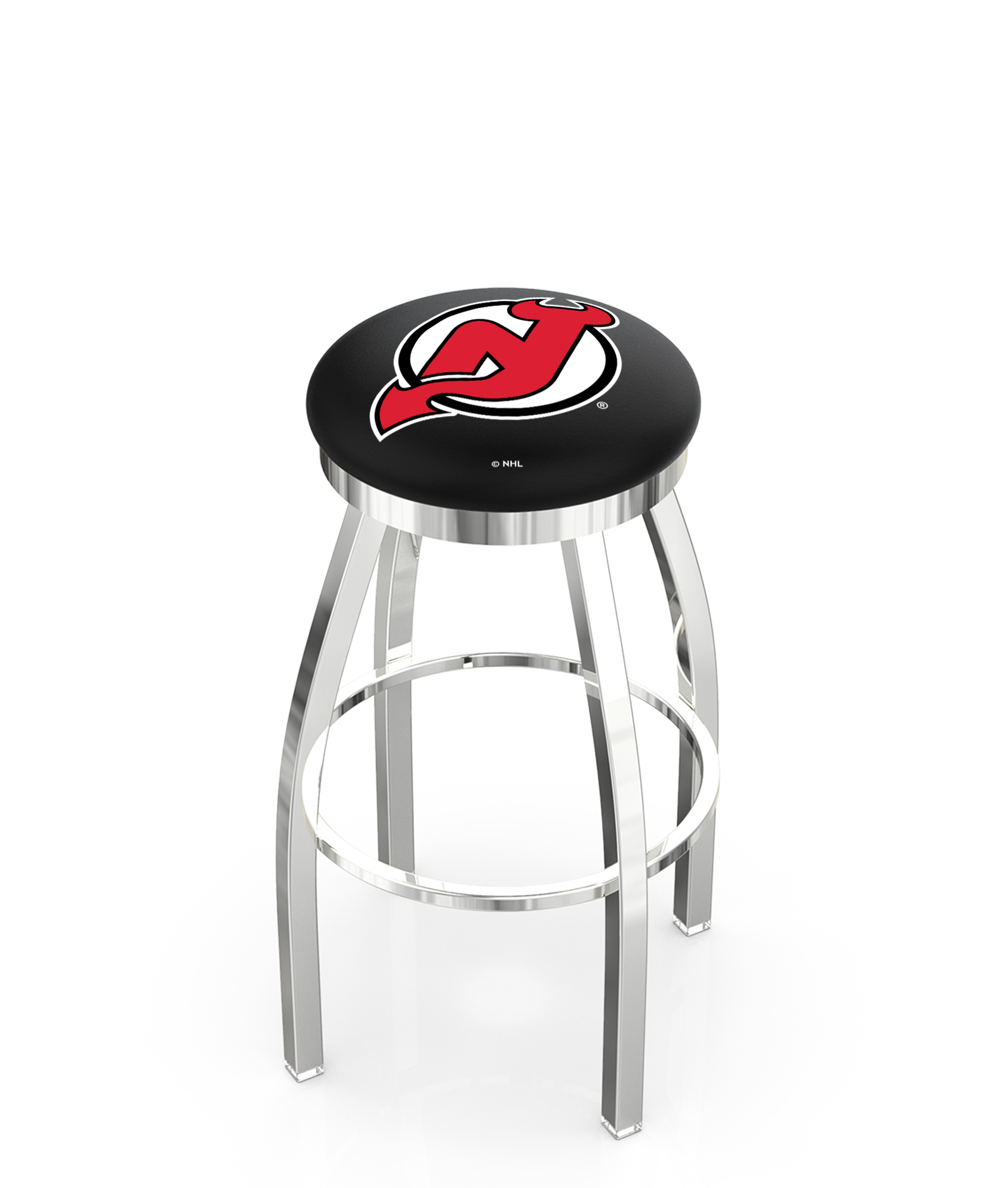 25" L8C2C - Chrome New Jersey Devils Swivel Bar Stool with Accent Ring by  Company
