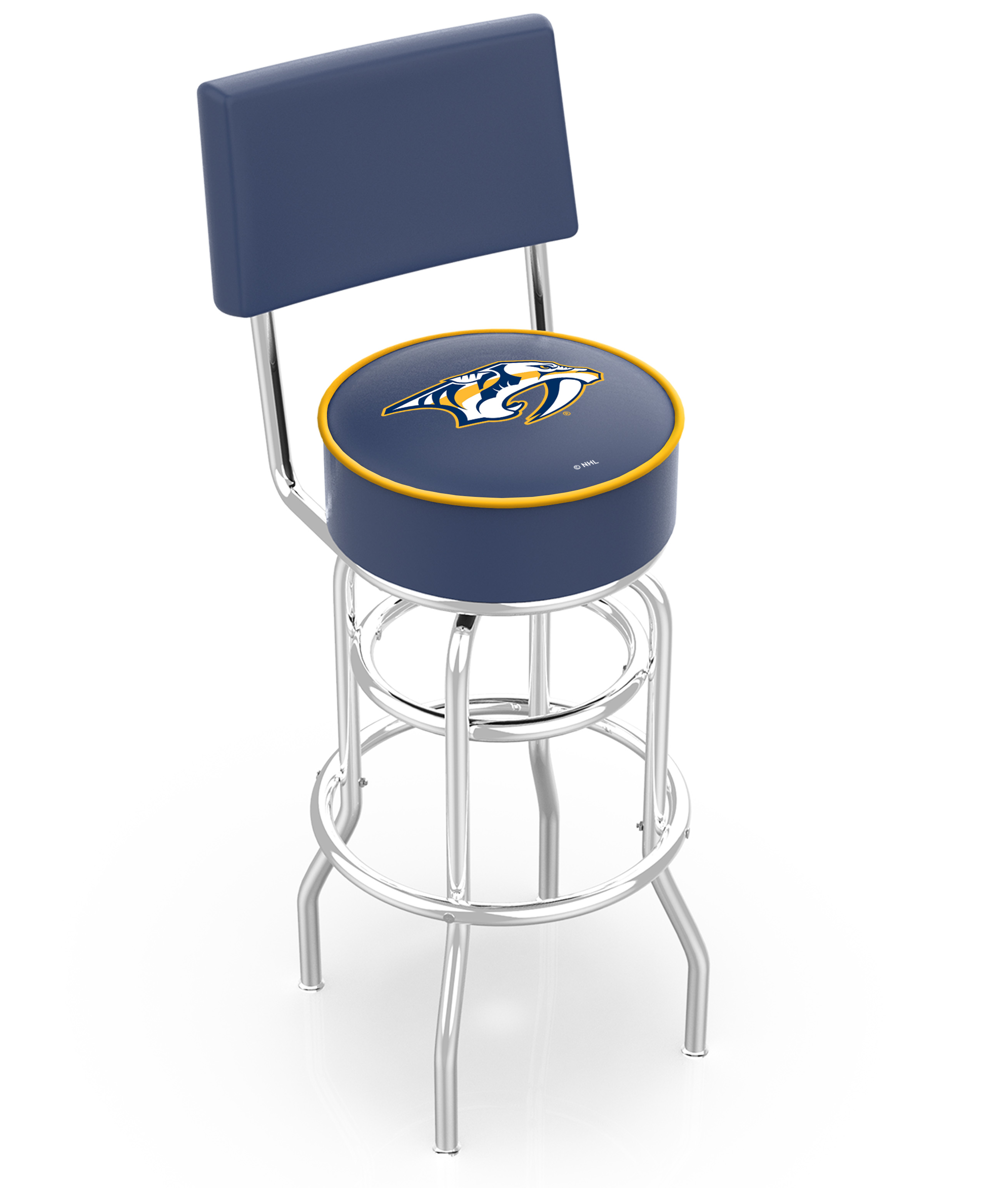 30" L7C4 - Chrome Double Ring Nashville Predators Swivel Bar Stool with a Back by  Company