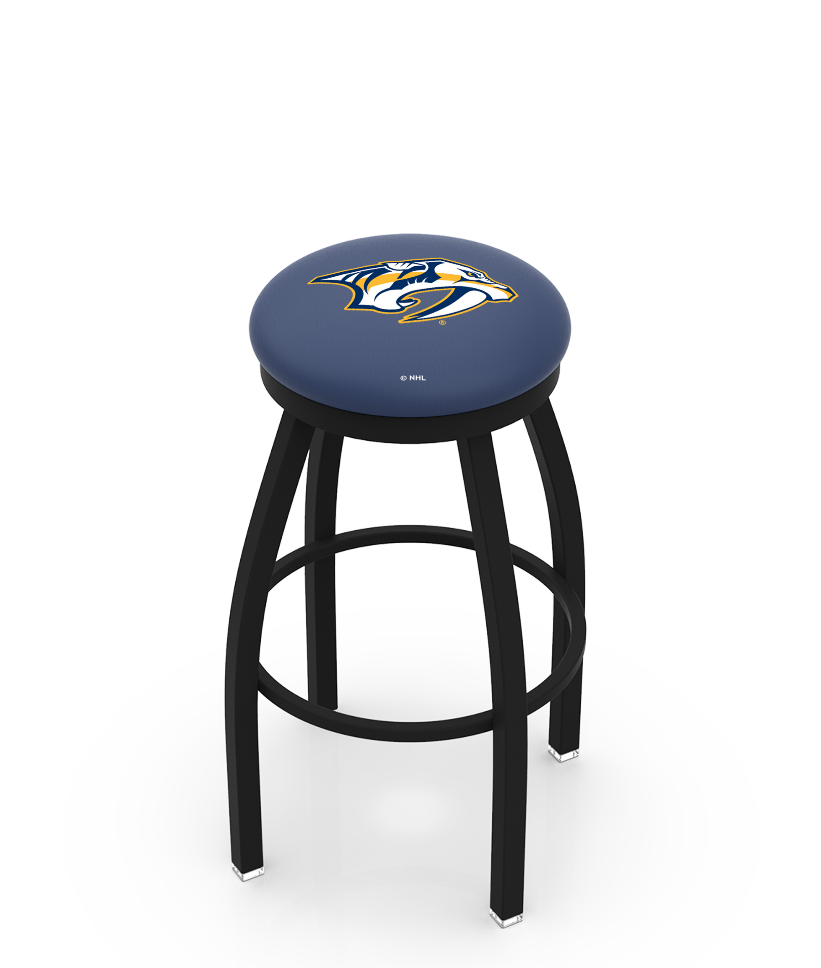 25" L8B2B - Black Wrinkle Nashville Predators Swivel Bar Stool with Accent Ring by  Company