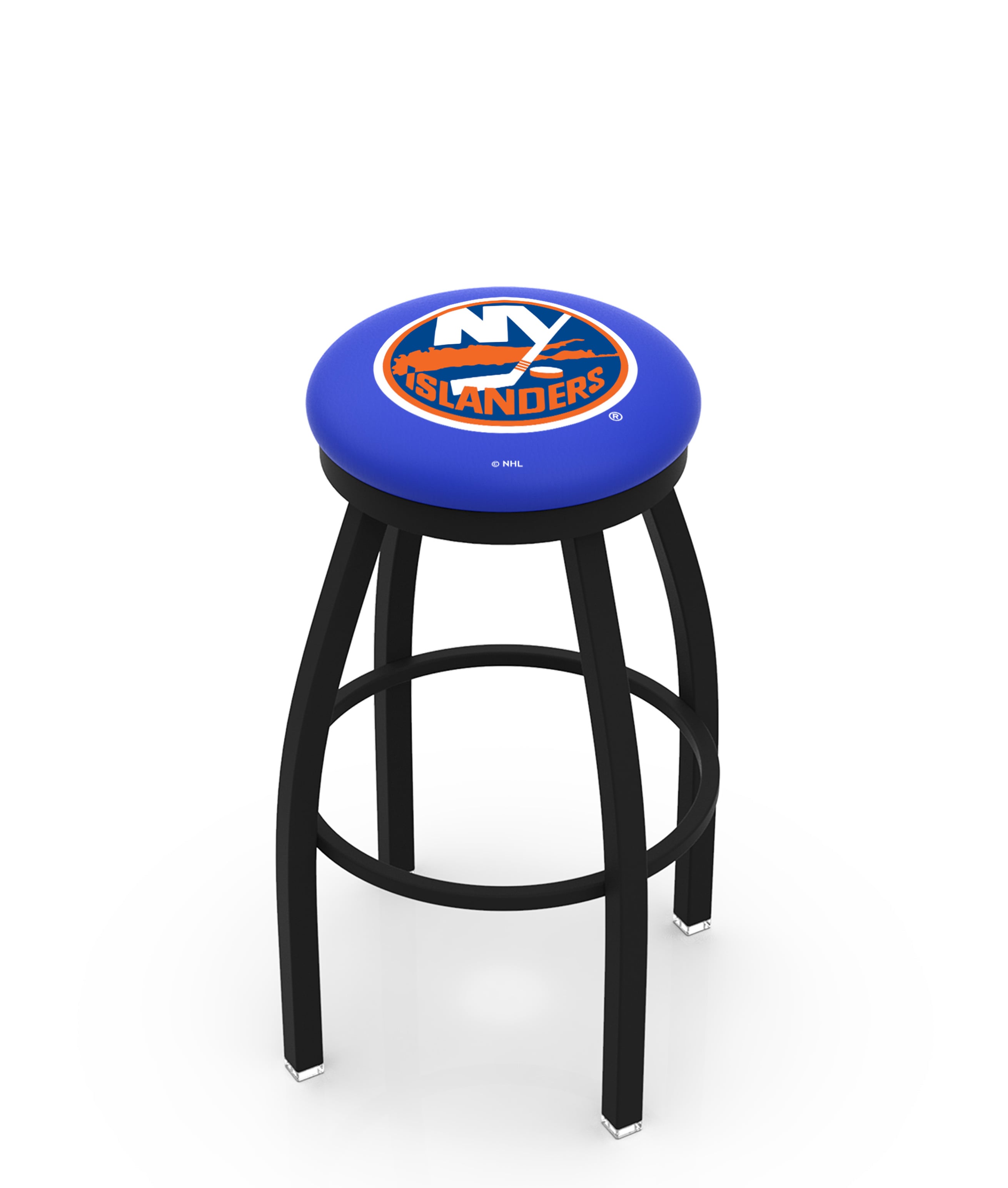 25" L8B2B - Black Wrinkle New York Islanders Swivel Bar Stool with Accent Ring by  Company