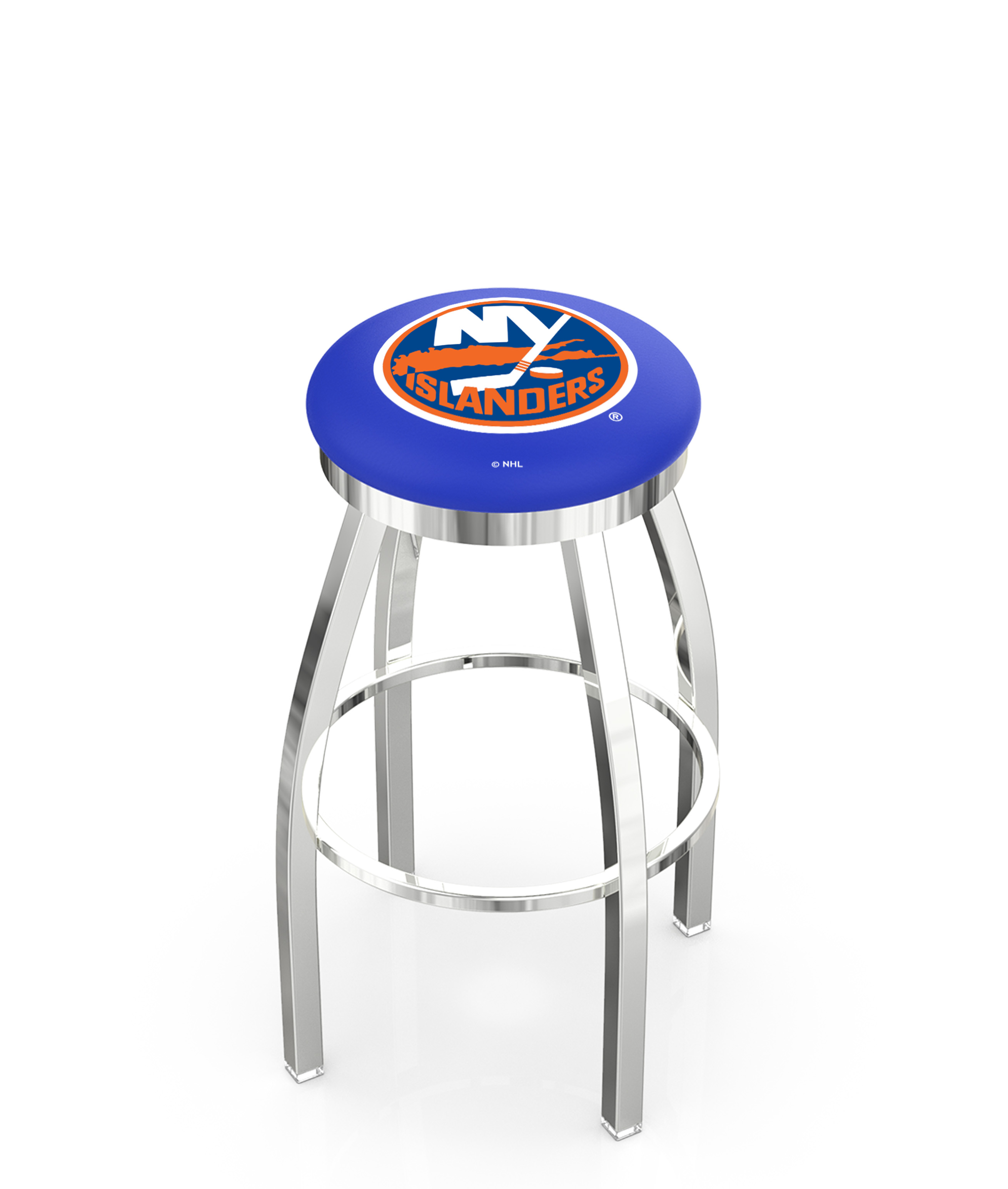 25" L8C2C - Chrome New York Islanders Swivel Bar Stool with Accent Ring by  Company