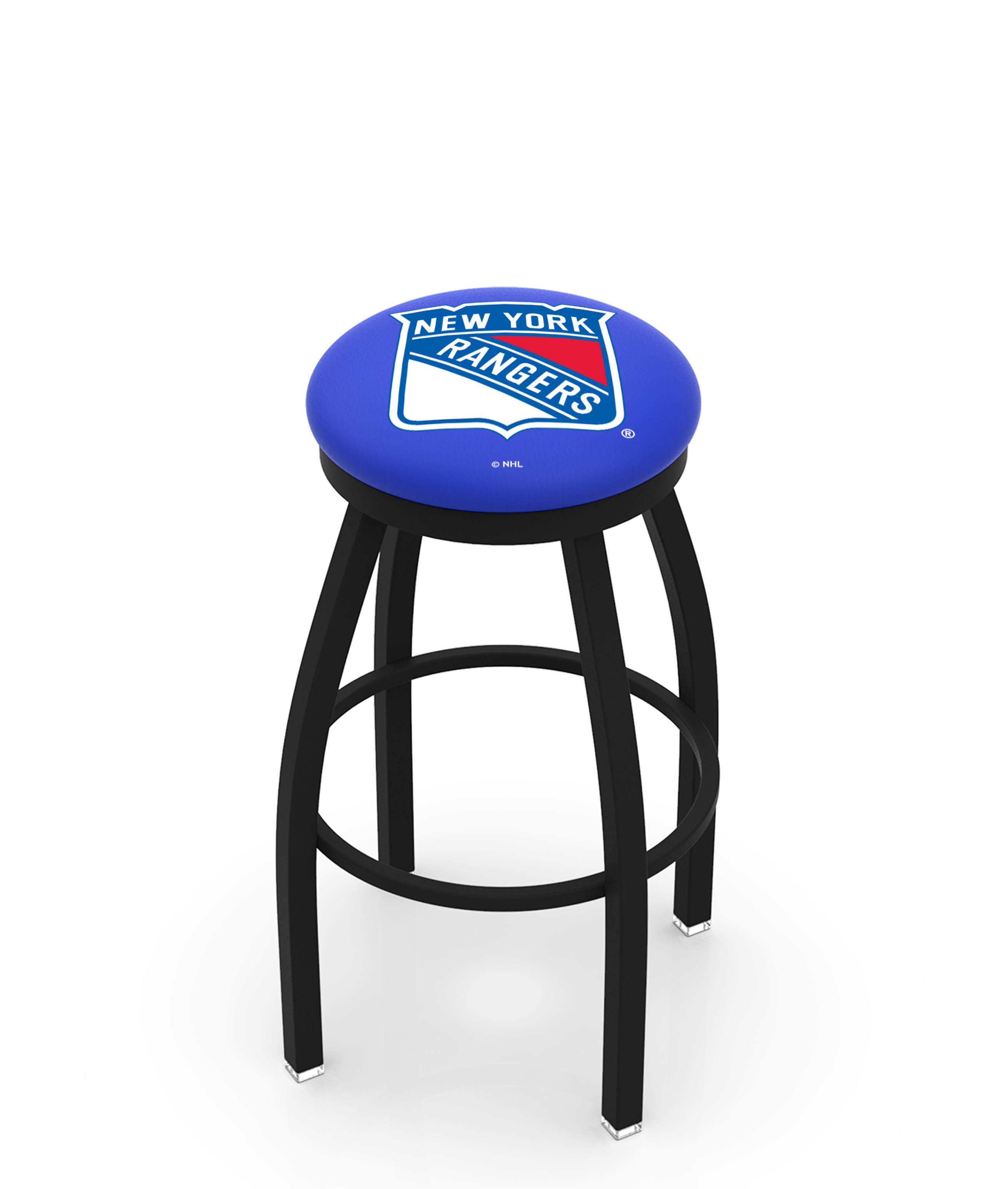 30" L8B2B - Black Wrinkle New York Rangers Swivel Bar Stool with Accent Ring by  Company